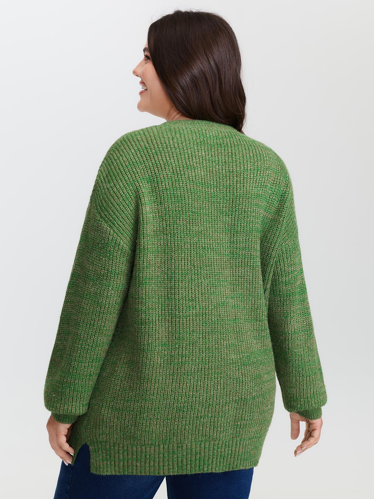 Color Blend Yarn Textured Pullover - Image 4