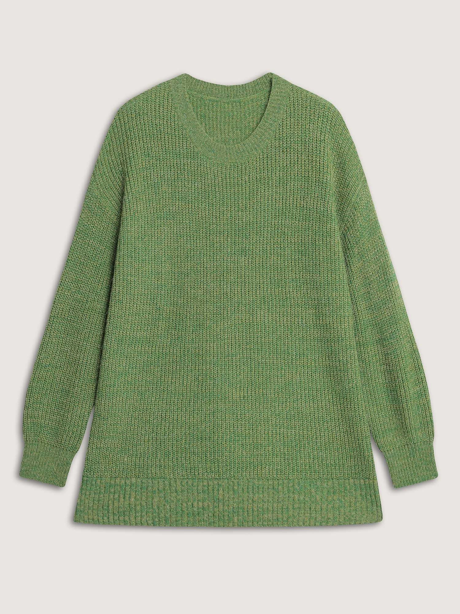 Color Blend Yarn Textured Pullover - Image 7