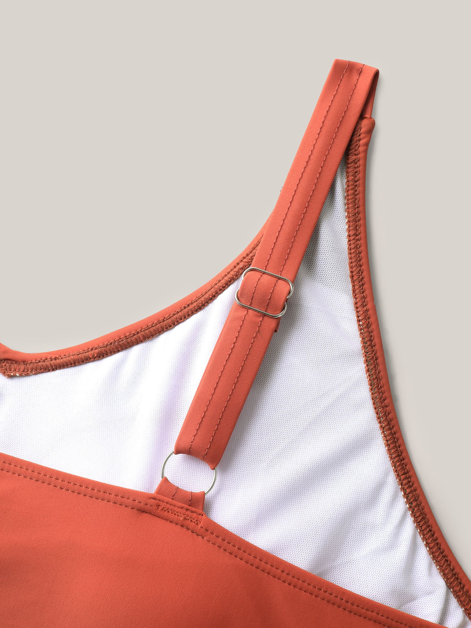 Color Block Asymmetrical Hem Swim Top - Image 6
