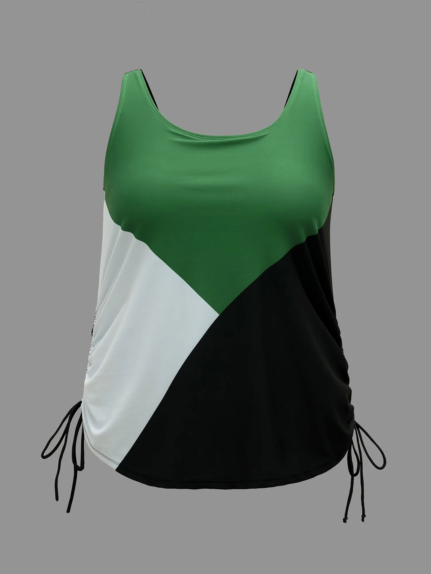 Color Block Drawstring Cami Swim Top - Image 8