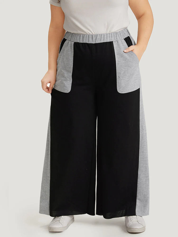 Color Block Contrast Slant Pocket Sweatpants - Image 5