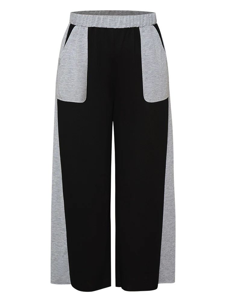 Color Block Contrast Slant Pocket Sweatpants - Image 8