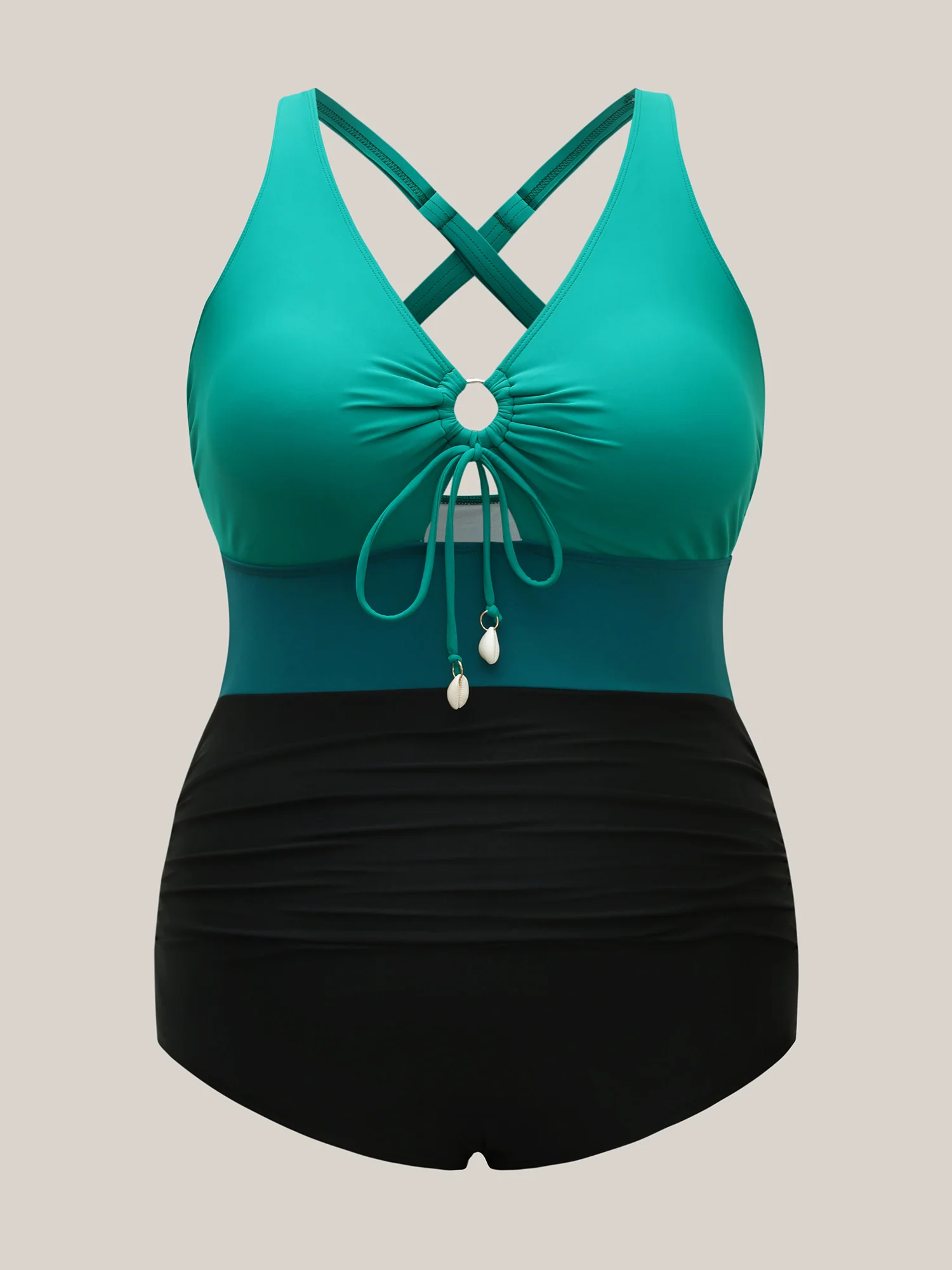 Color Block Cut-Out One-Piece Swimsuit - Image 6
