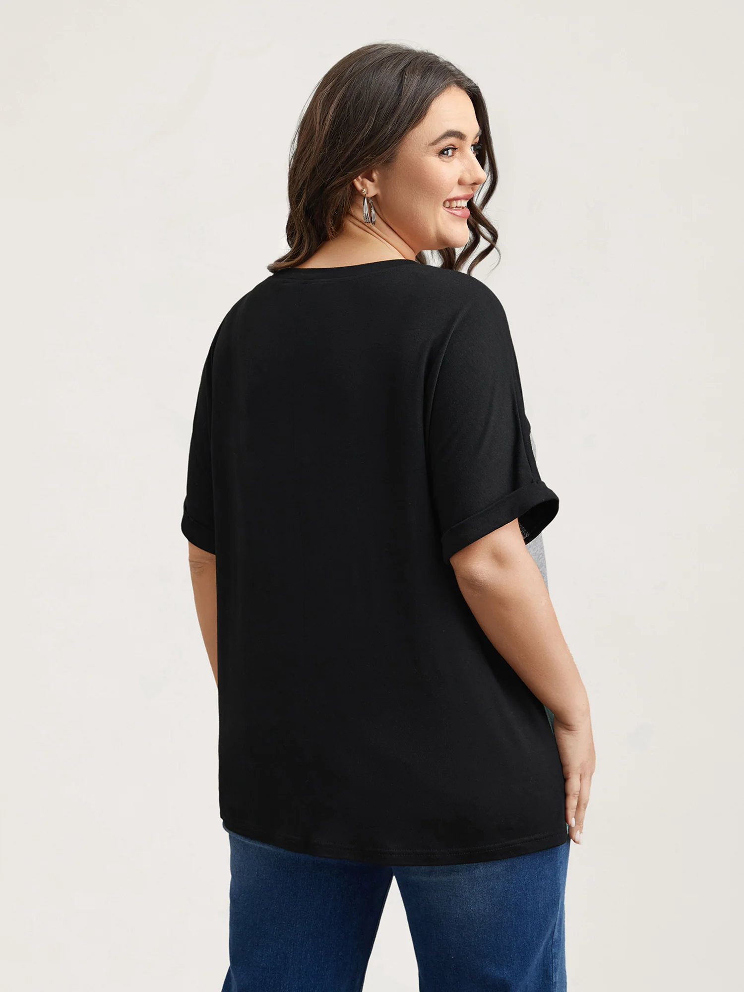 Color Block Dolman Sleeve T-Shirt - Image 4