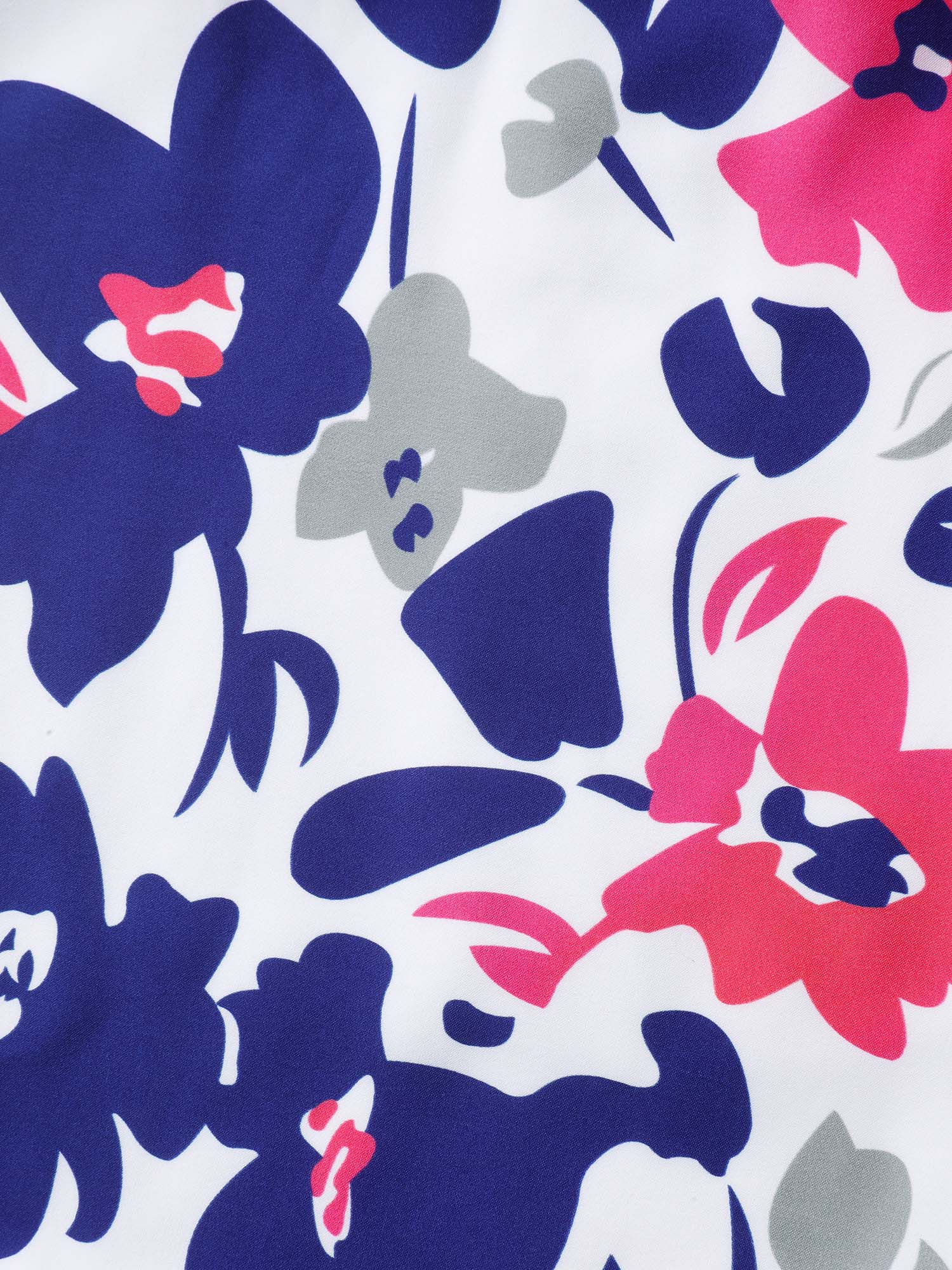 Color Block Floral Print Notched Mini Dress - Image 6