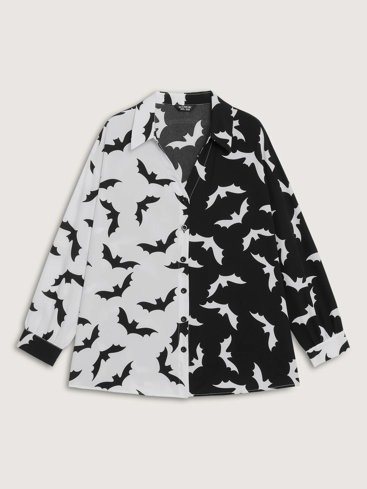 Color Block Flying Bats Button-Down Shirt - Image 8