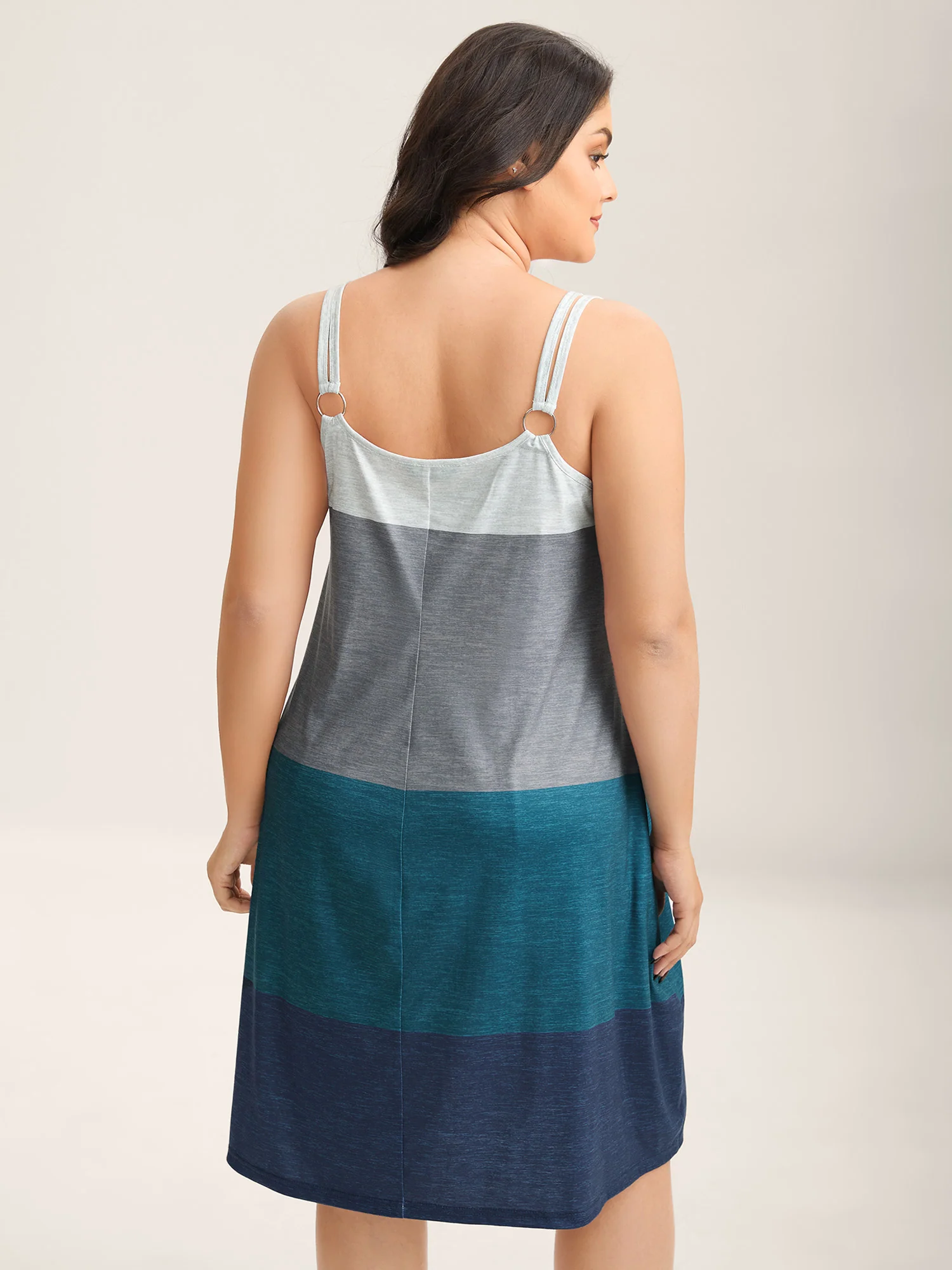 Color Block Island Print Knit Mini Dress - Image 4
