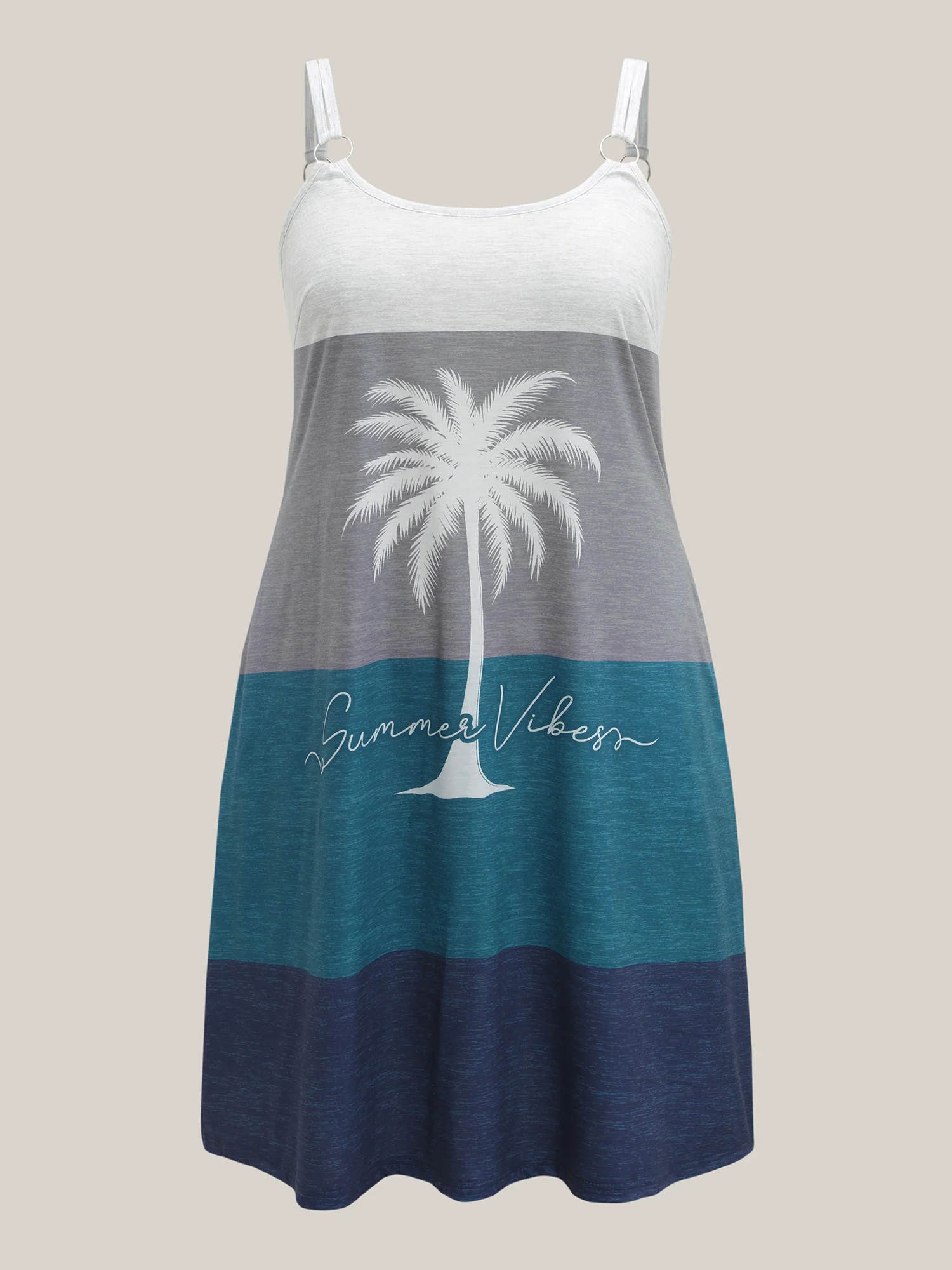Color Block Island Print Knit Mini Dress - Image 5
