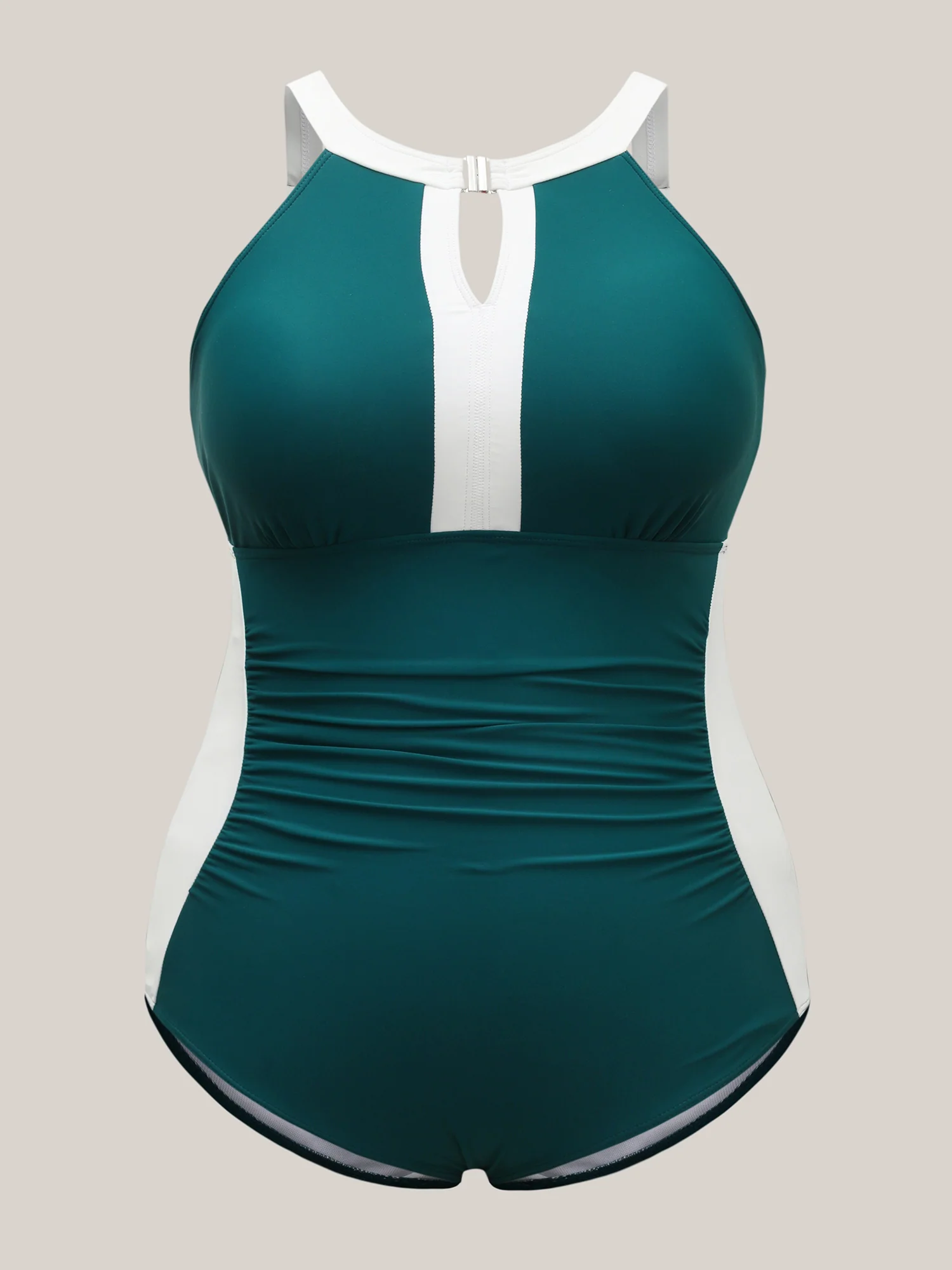Color Block Keyhole One-Piece Swimsuit - Image 5