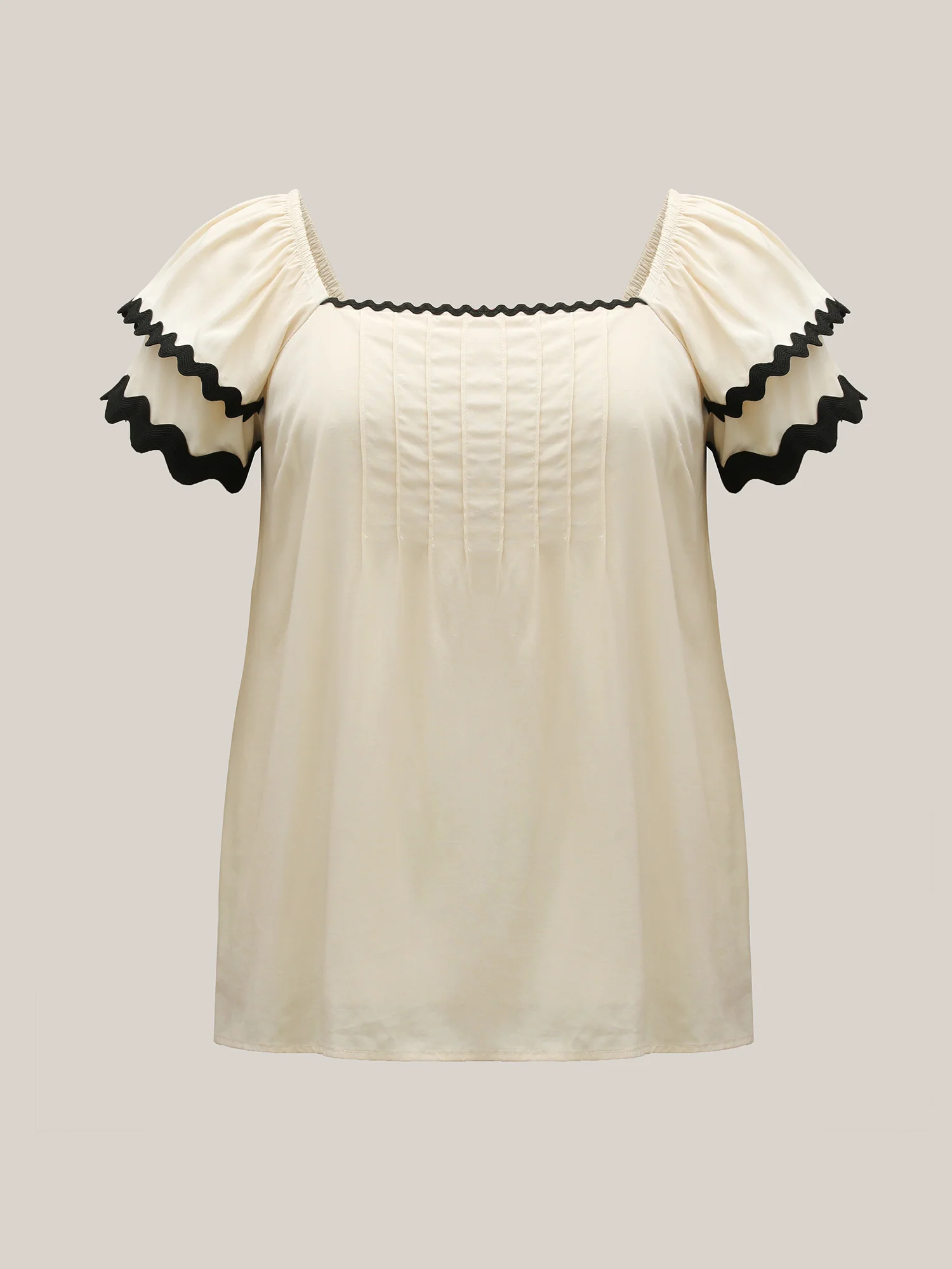 Color Block Layered Sleeve Blouse - Image 5