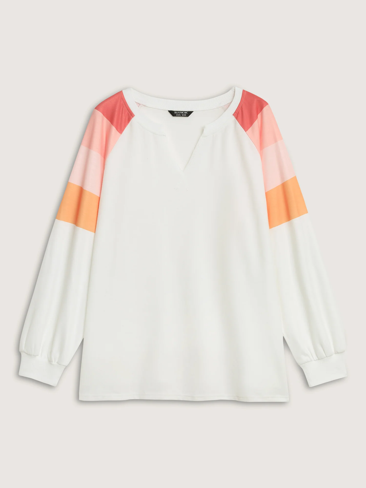 Color Block Notched Collar Sweatshirt - Image 8