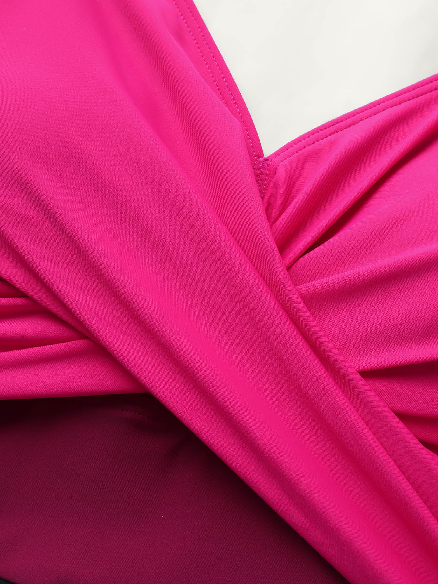 Color Block Overlap Bodice Swim Dress - Image 6
