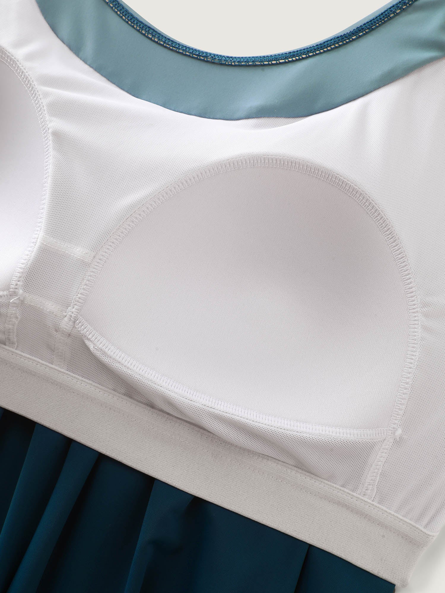 Color Block Pleated Adjustable Swim Top - Image 6