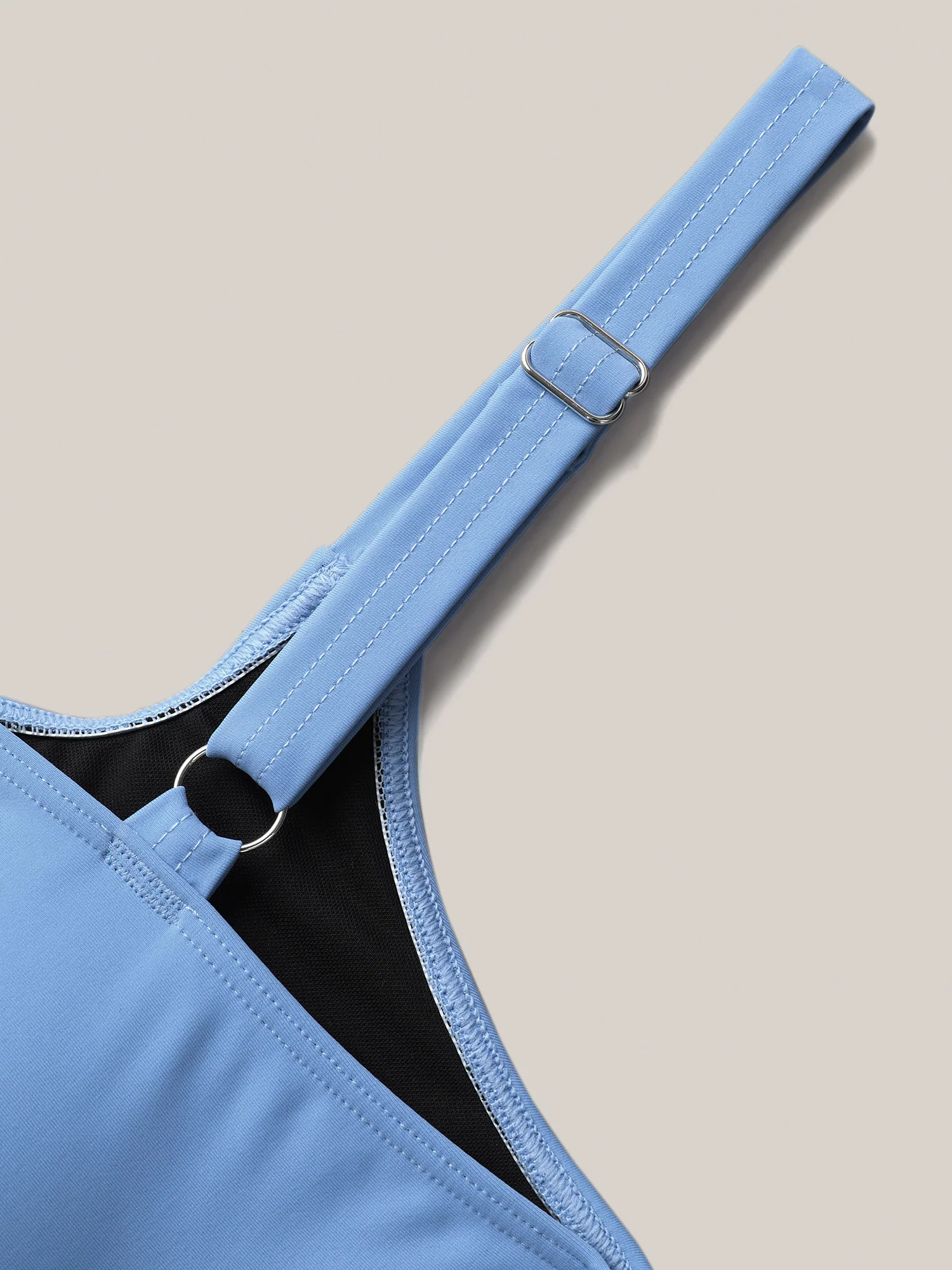 Color Block Ruffled Flared Swim Top - Image 7