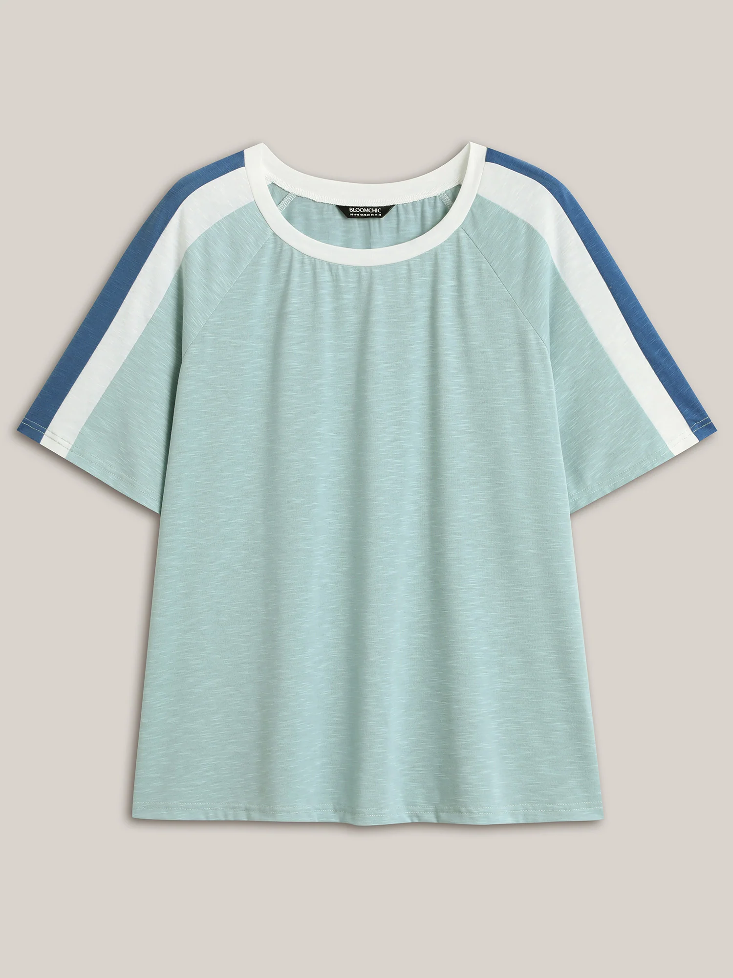 Color Block Shoulder Flowy T-Shirt - Image 6