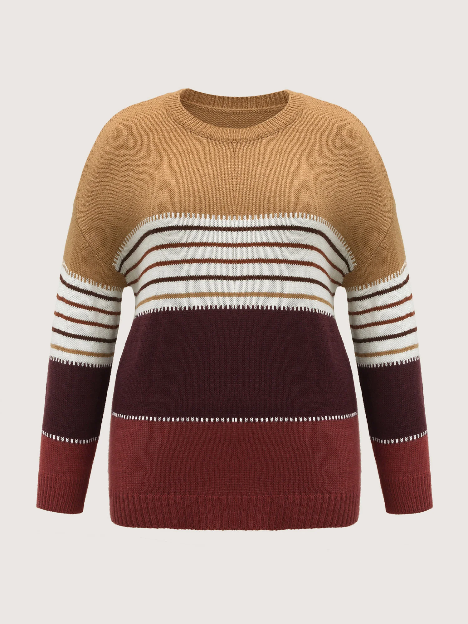 Color Block Striped Contrast Pullover - Image 5