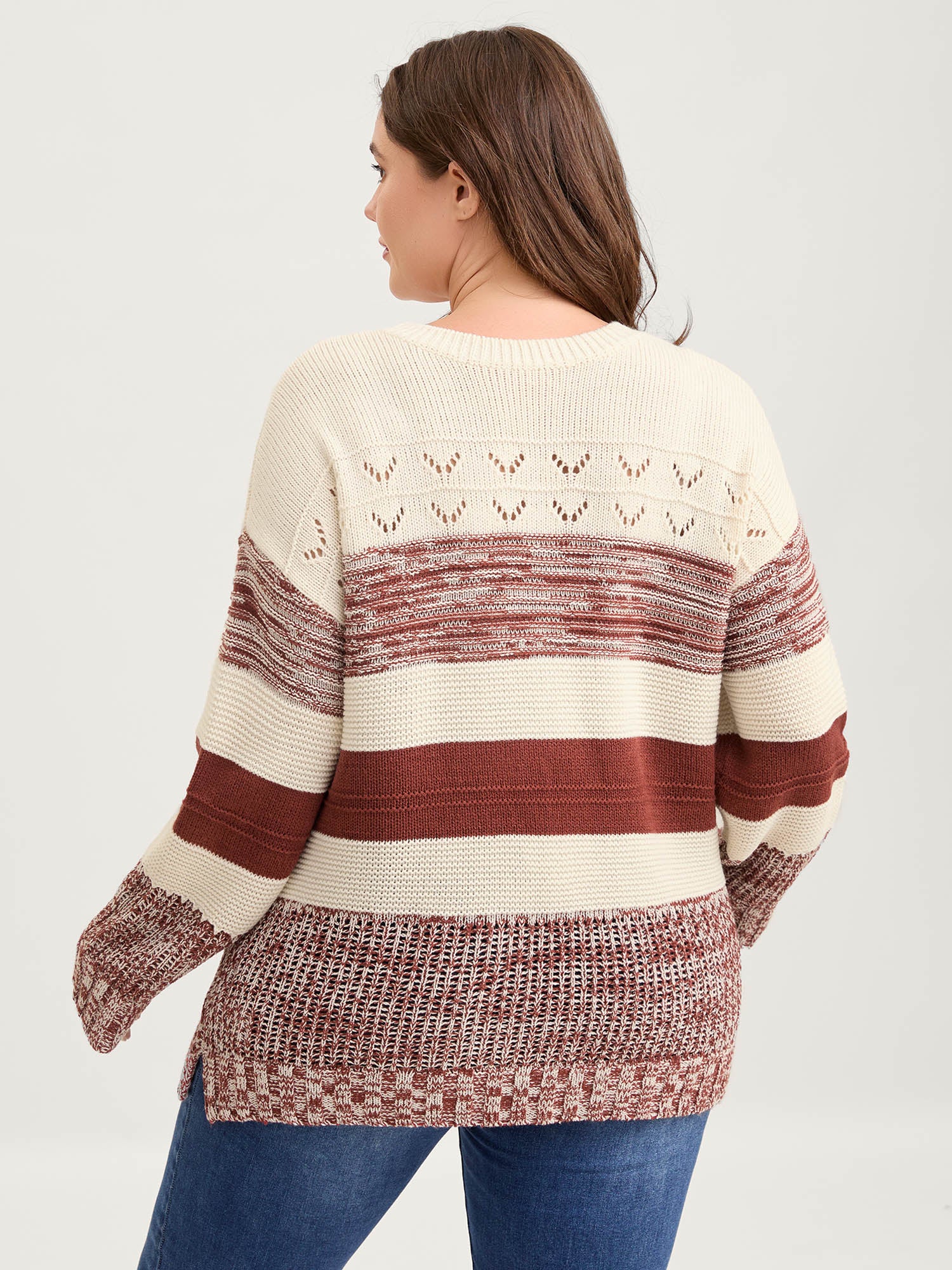 Color Block Textured Cut-Out Sweatshirt - Image 4