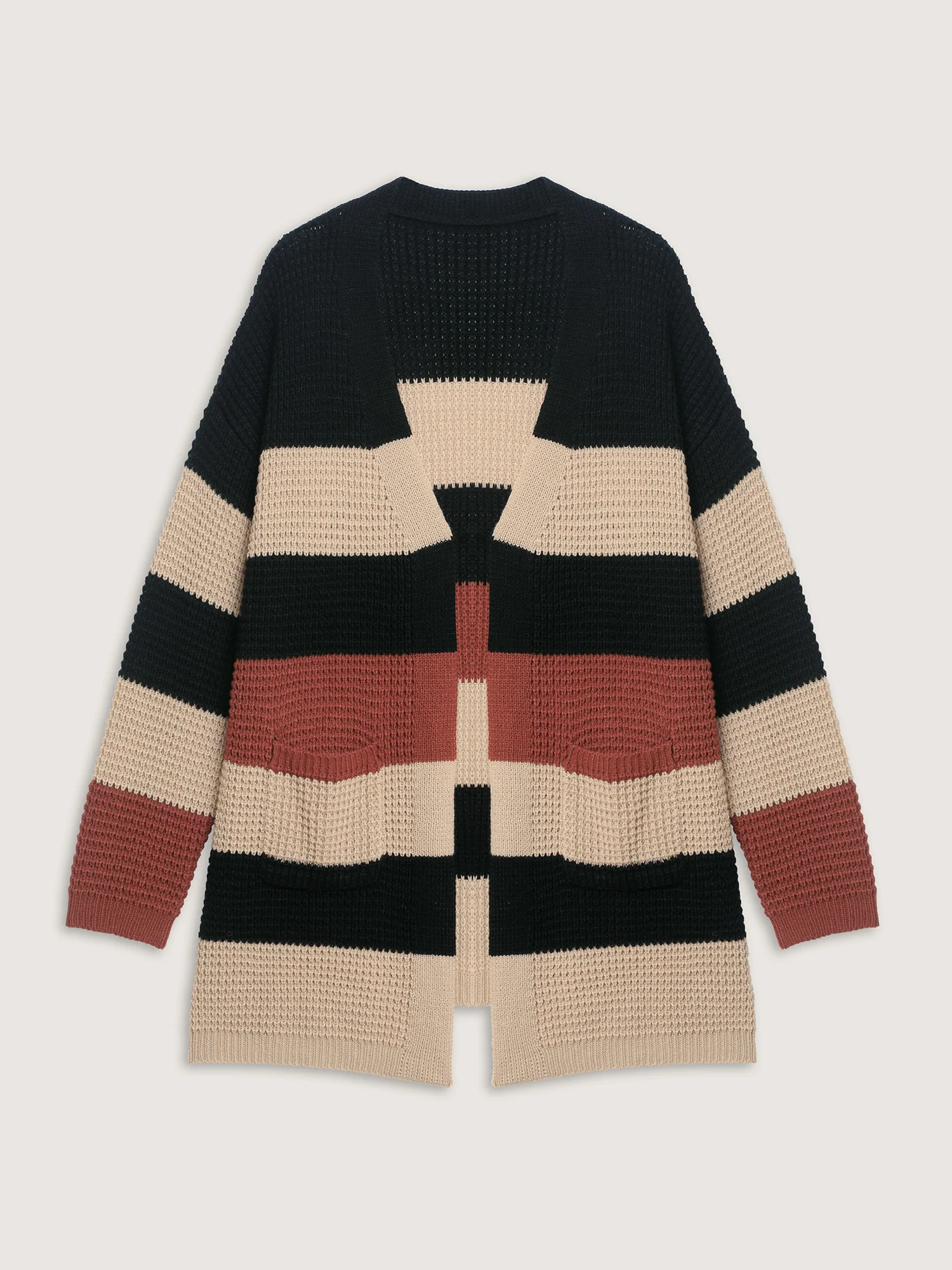 Color Block Textured Pockets Knit Cardigan - Image 7
