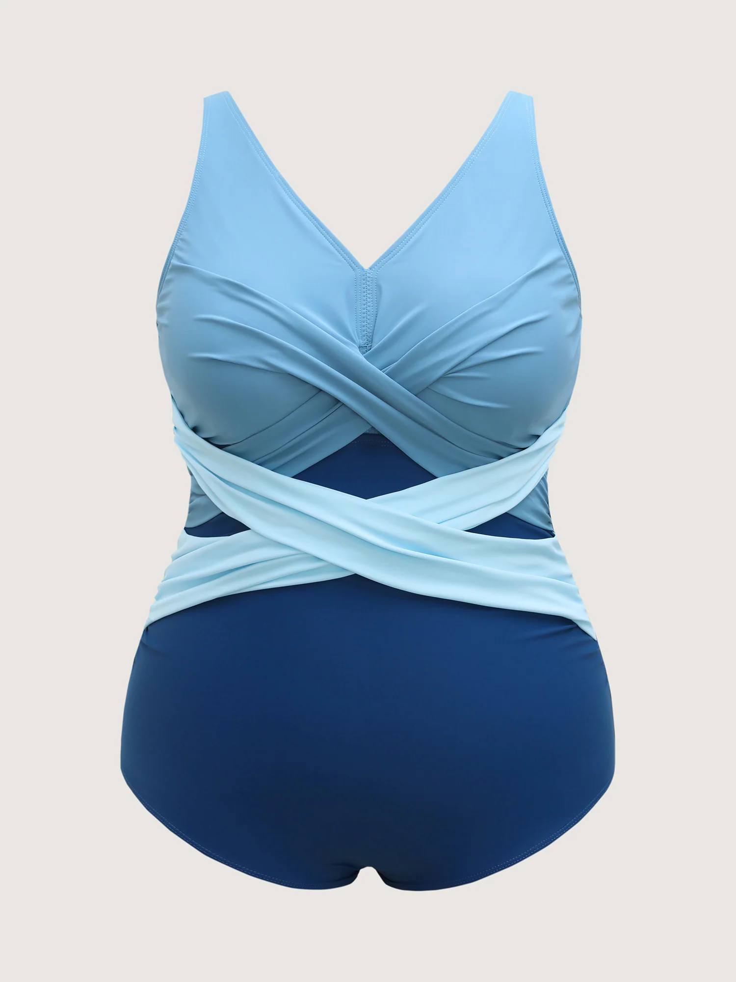 Color-Block Twist Front One-Piece Swimsuit - Image 7