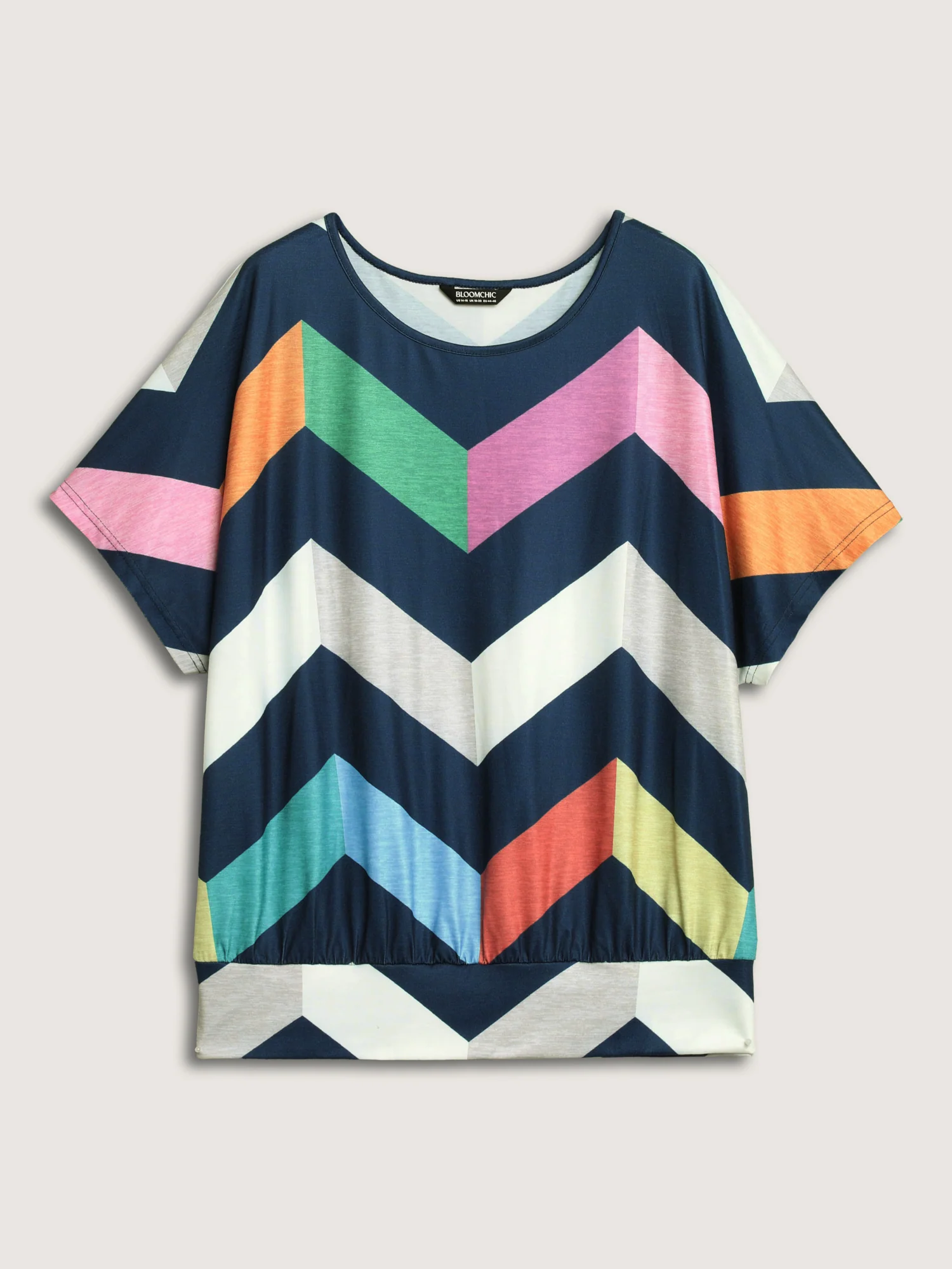 Color Block Wavy Print T-Shirt - Image 7