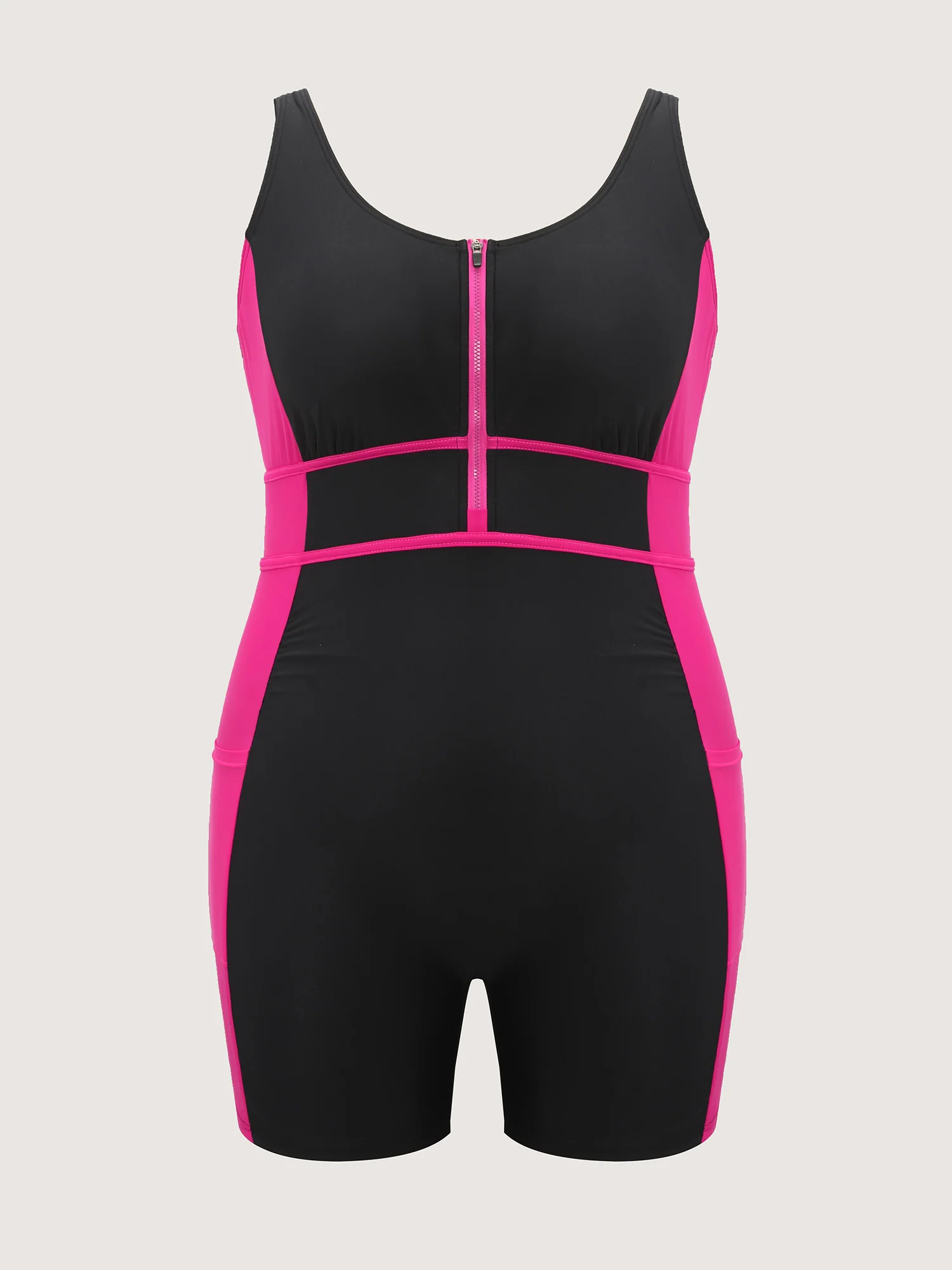 Color Contrast Adjustable Pocket One-Piece Swimsuit - Image 8