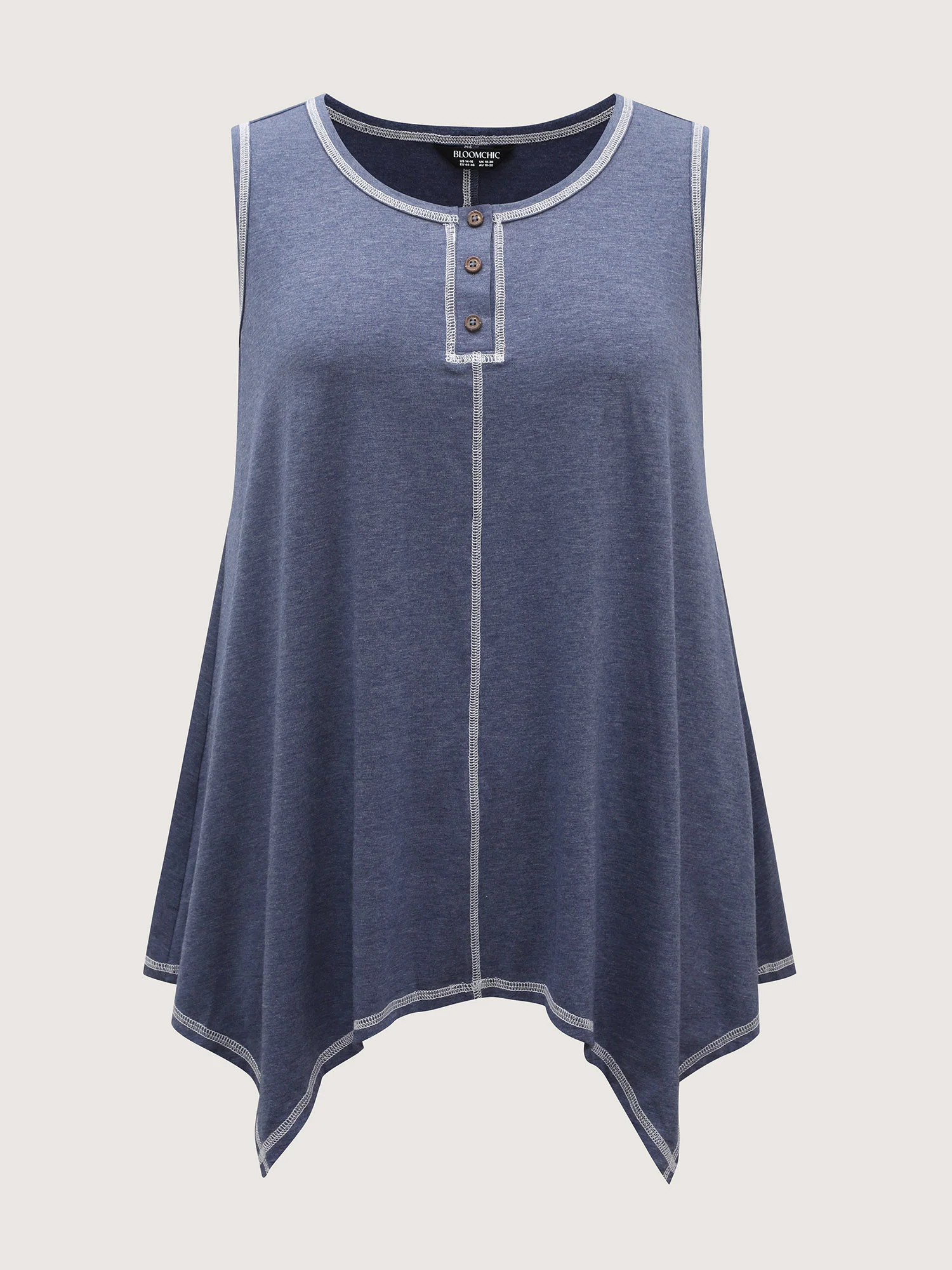 Color Contrast Asymmetrical Hem Tank Top - Image 5
