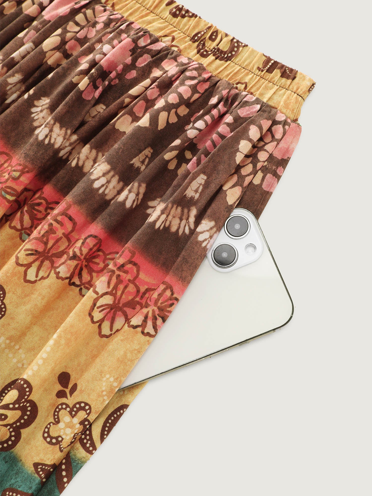 Color Contrast Boho Print Maxi Skirt - Image 6