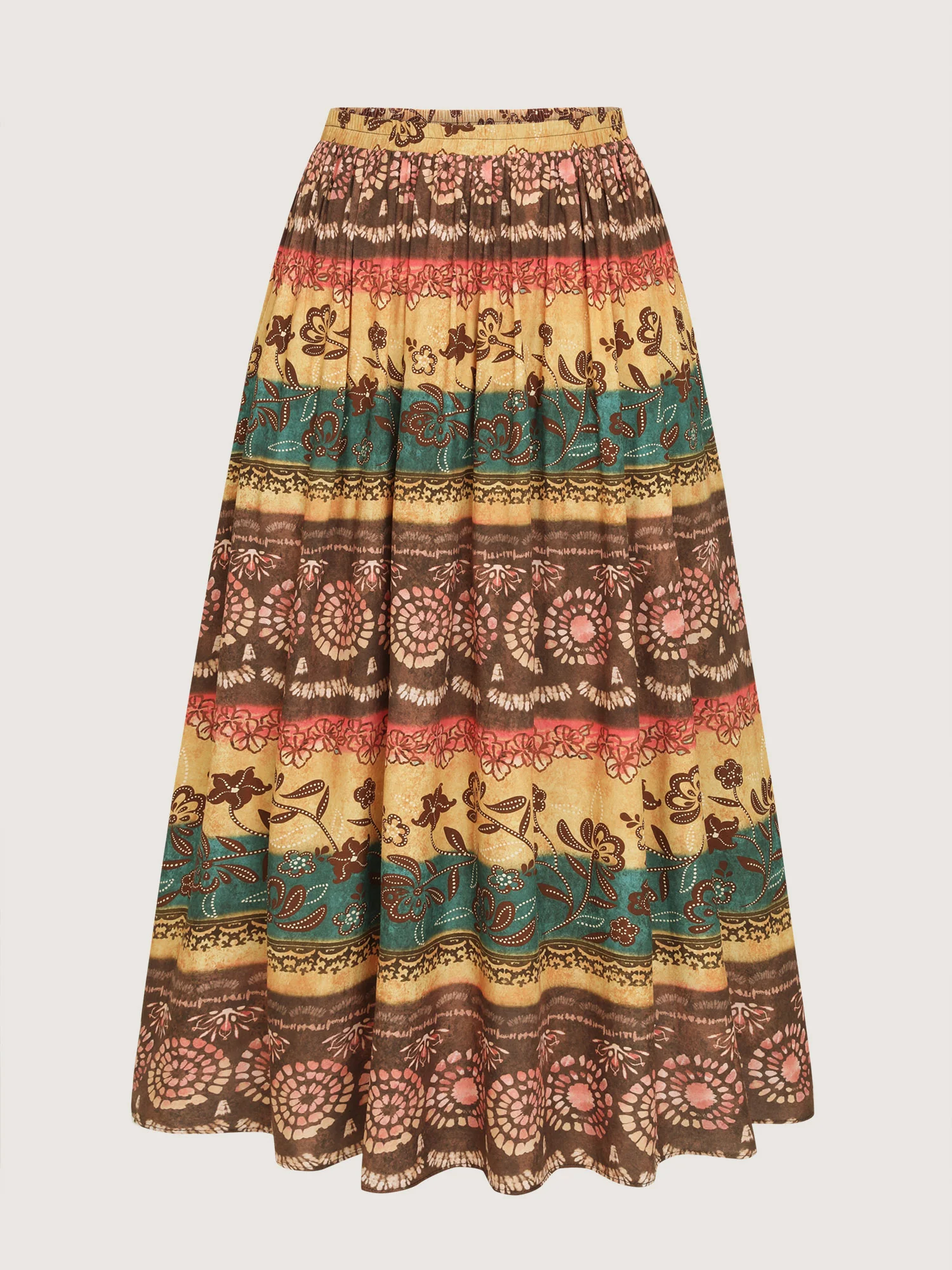 Color Contrast Boho Print Maxi Skirt - Image 8
