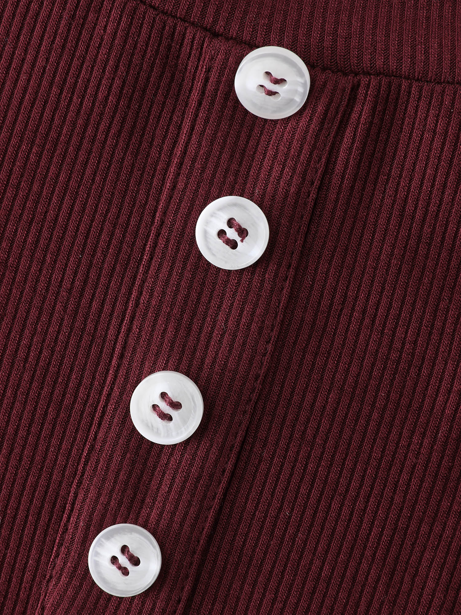 Color Contrast Buttons Fitted T-Shirt - Image 6