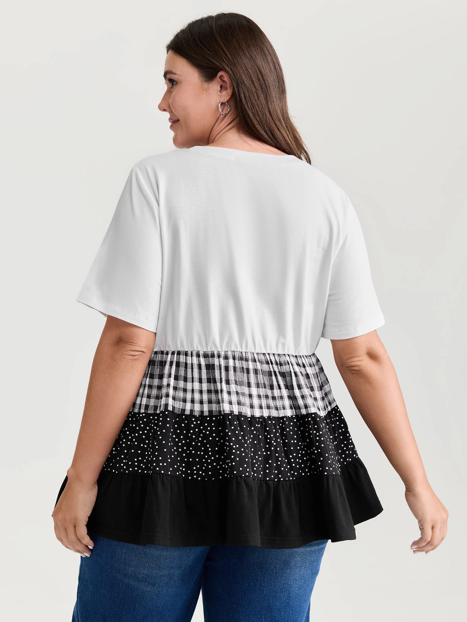 Color Contrast Checkered Tiered Top - Image 4
