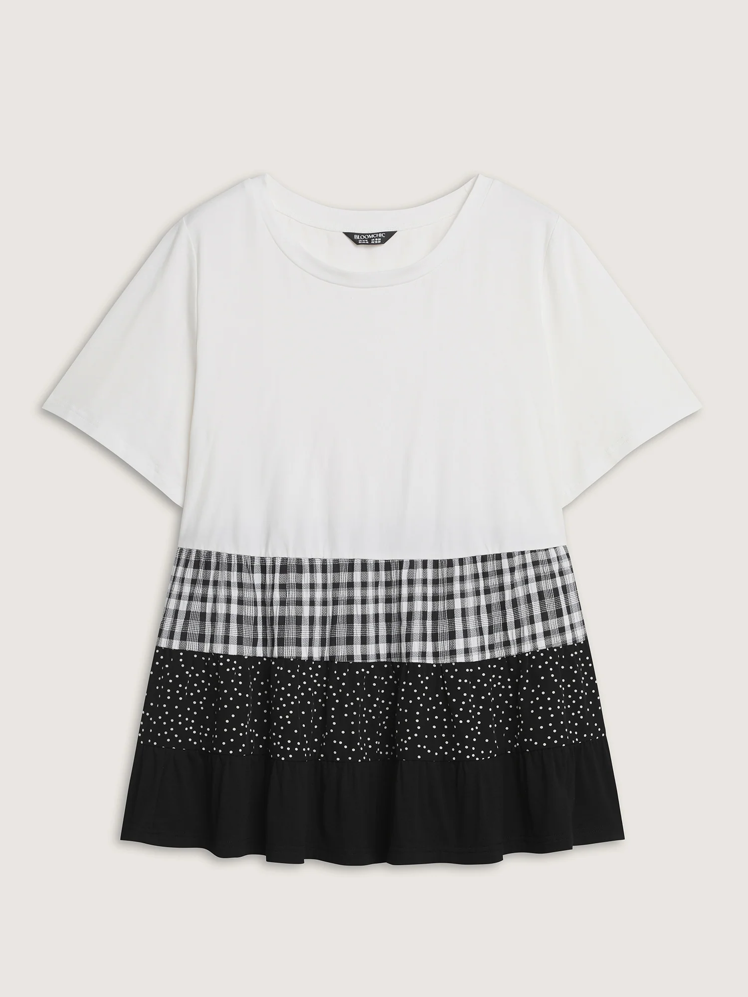 Color Contrast Checkered Tiered Top - Image 6