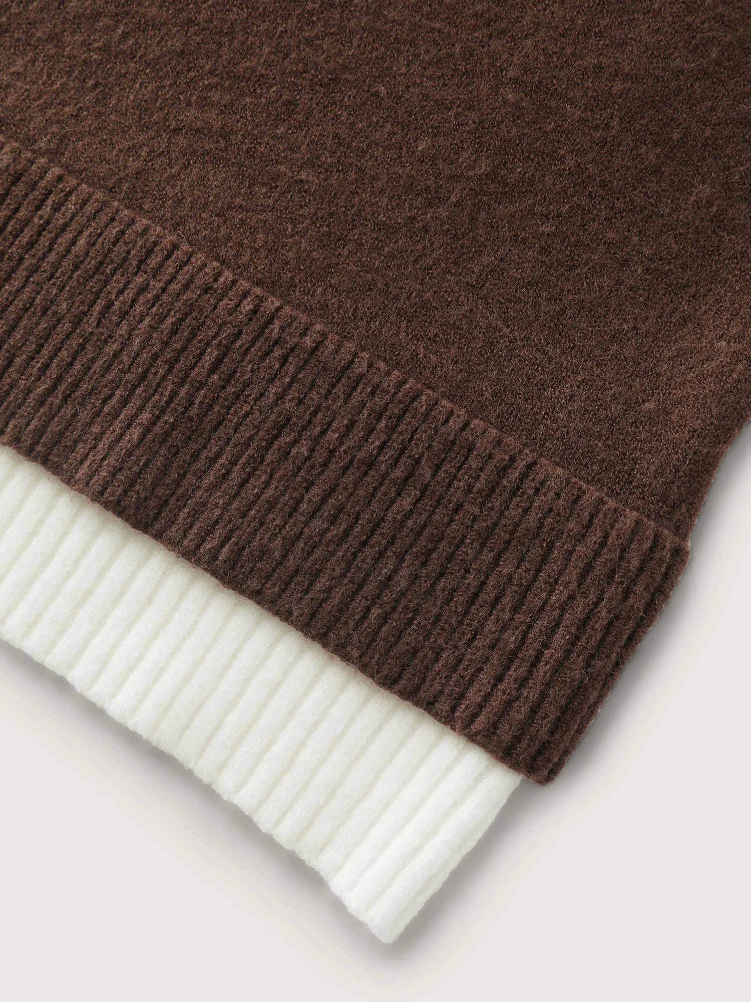 Color Contrast Collar Ribbed Hem Pullover - Image 6