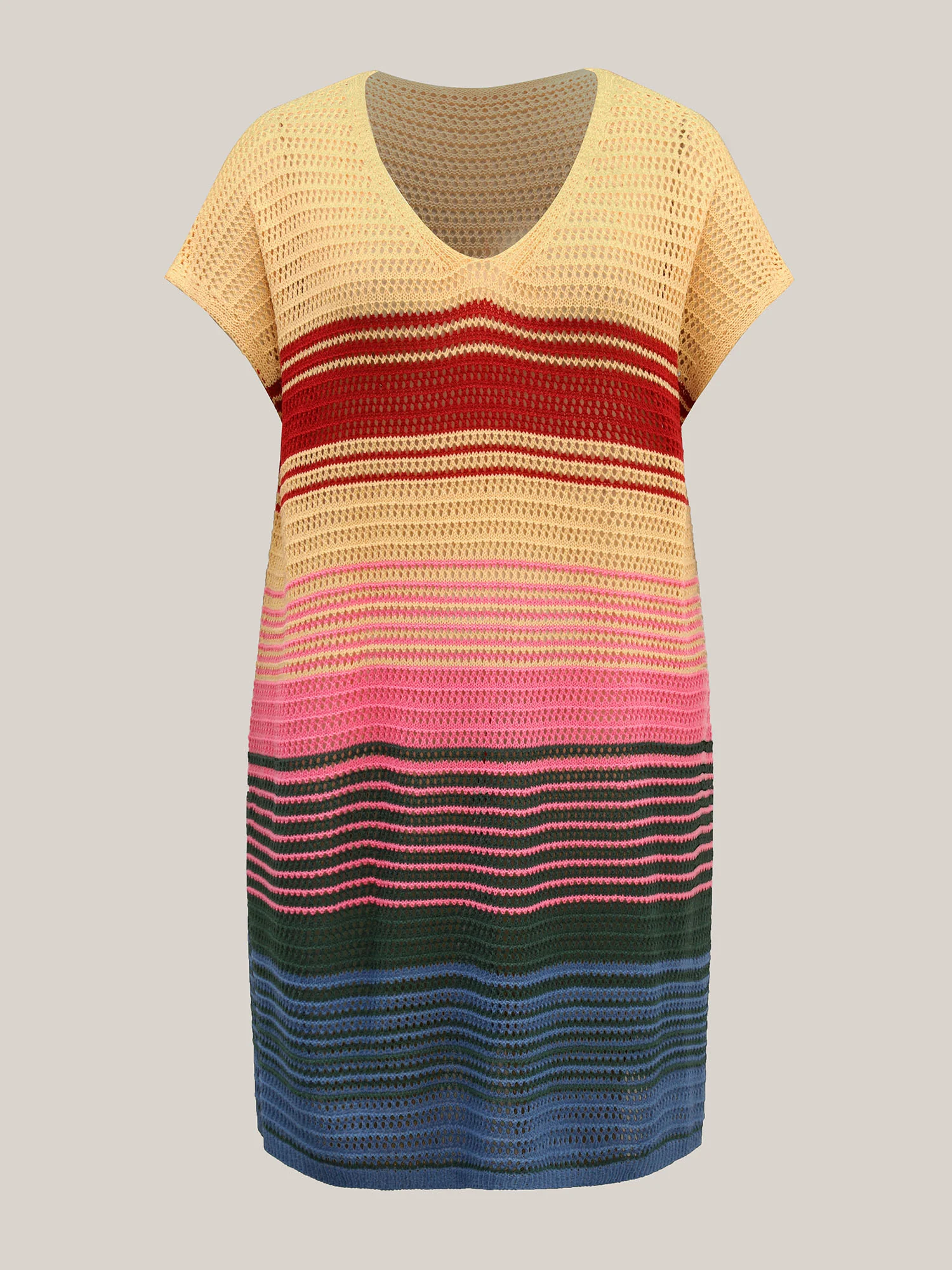 Color Contrast Crochet Swim Cover-Up - Image 8