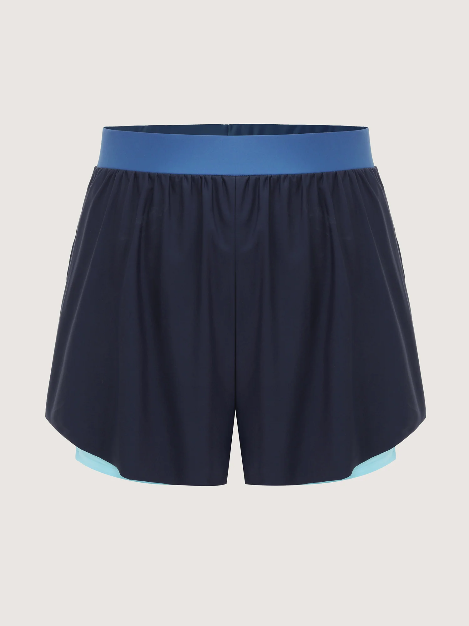 Color Contrast Curvy Hem Swim Shorts - Image 7