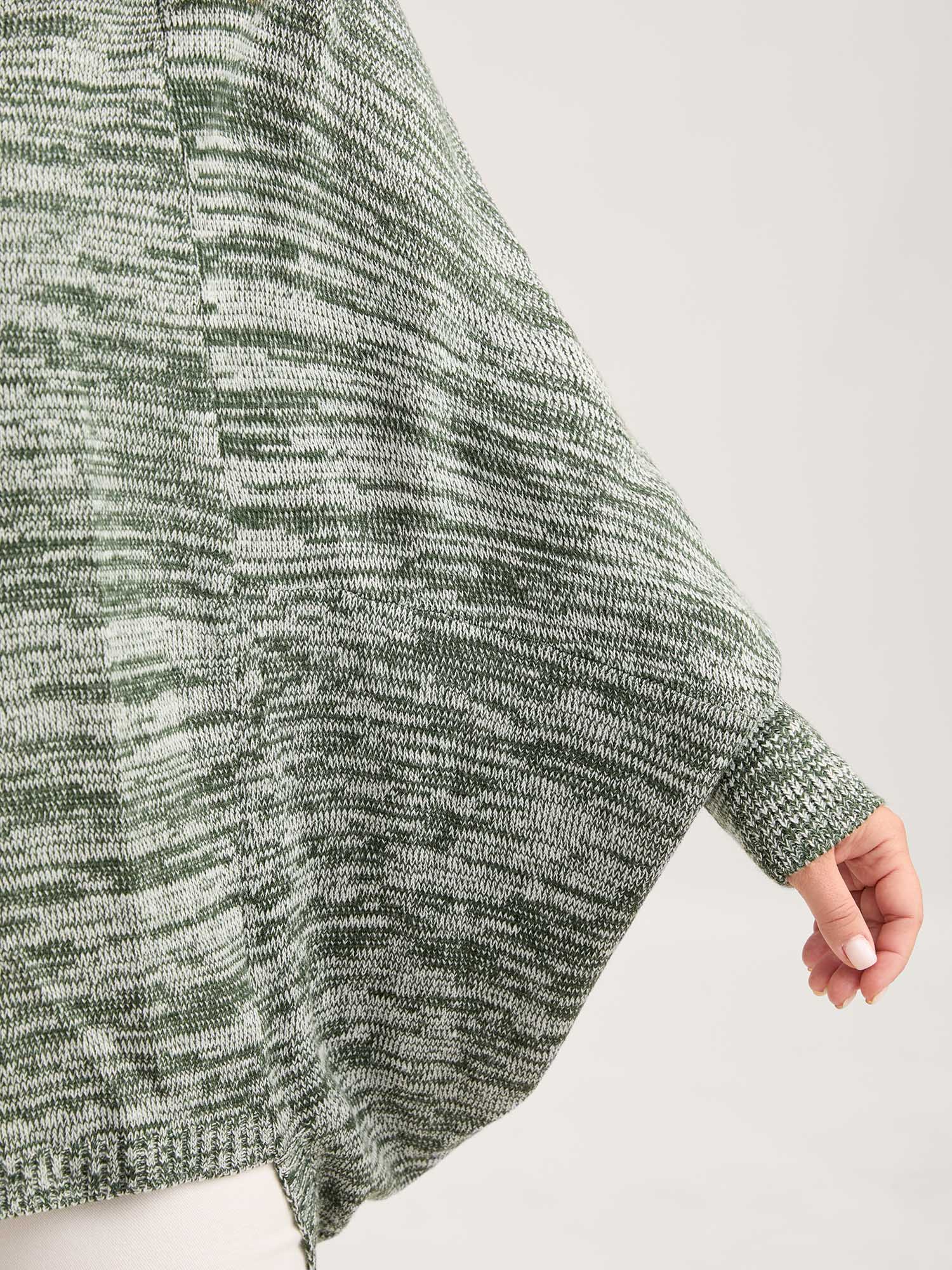 Color Contrast Dolman Sleeve Knit Cardigan - Image 2