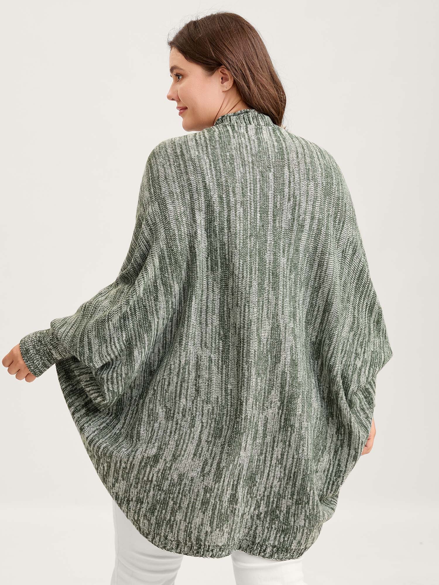 Color Contrast Dolman Sleeve Knit Cardigan - Image 4