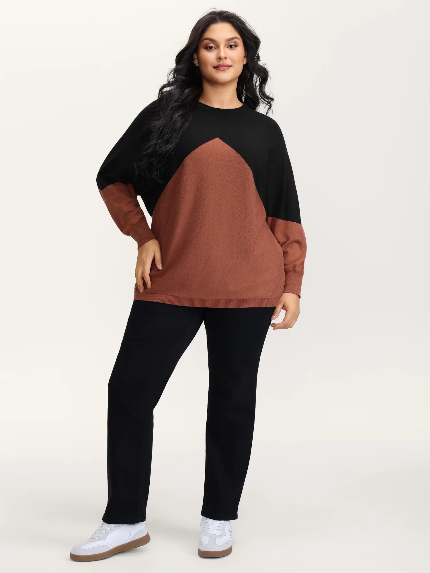 Color Contrast Dolman Sleeve Pullover - Image 3
