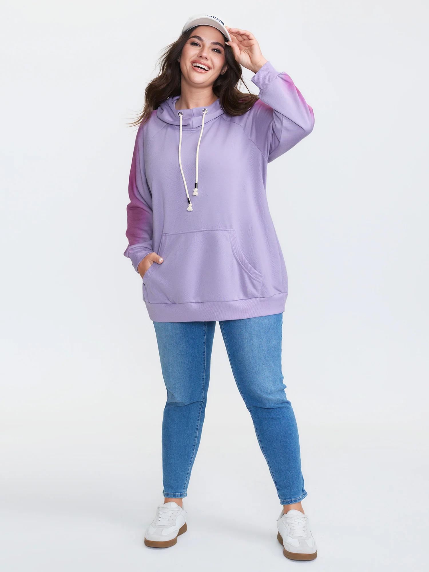 Color Contrast Drawstring Hoodie - Image 2