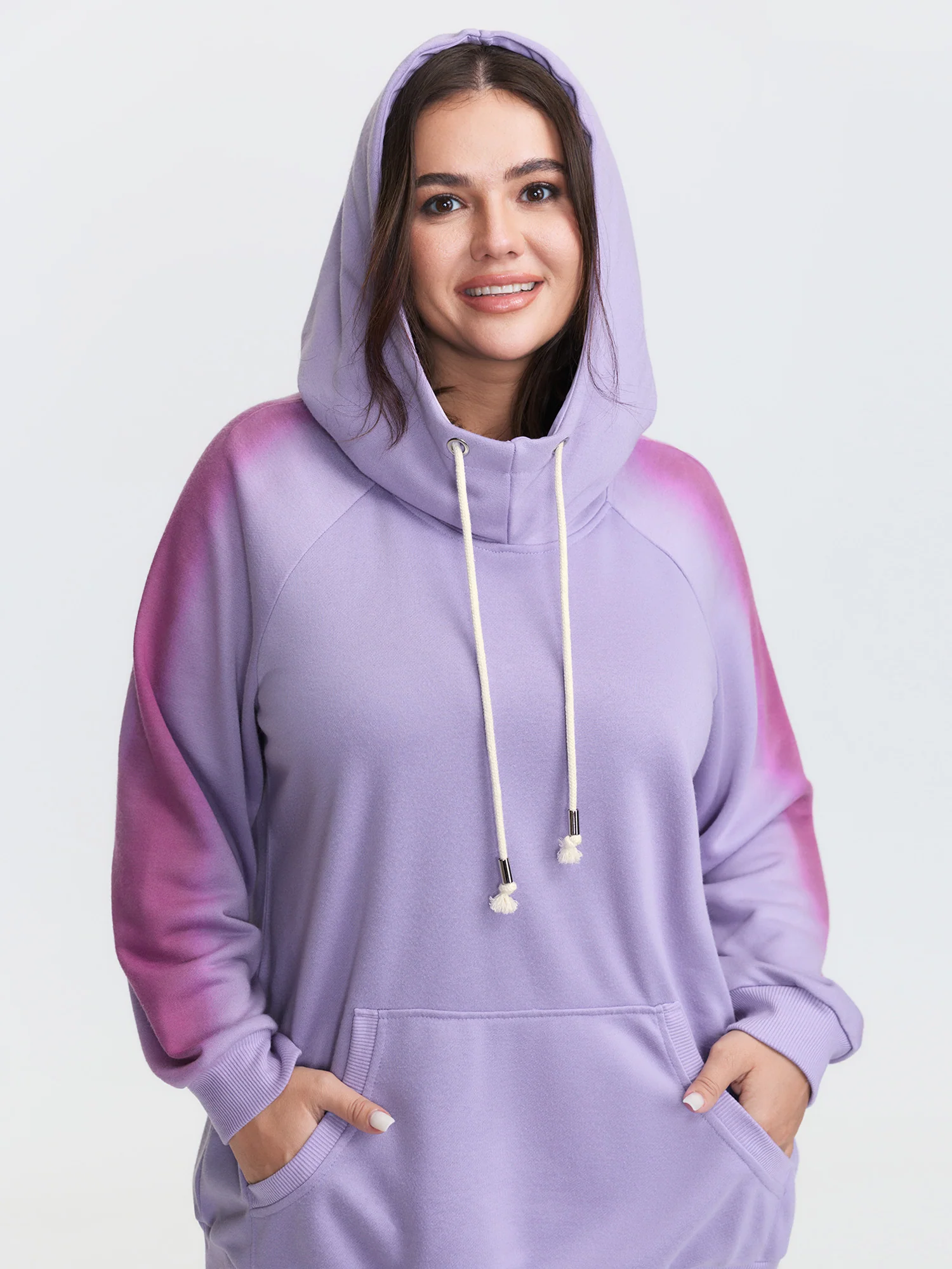 Color Contrast Drawstring Hoodie - Image 3