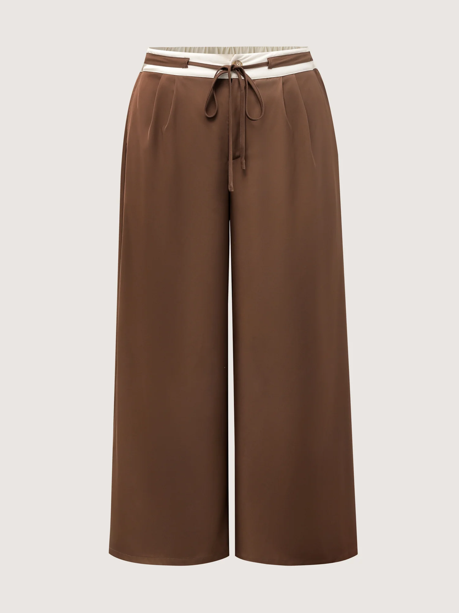 Color Contrast Drawstring Wide-Leg Pants - Image 8