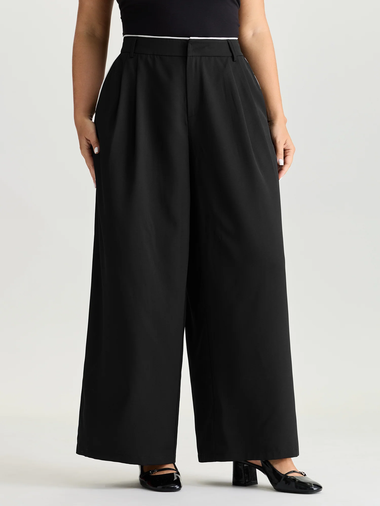 Color Contrast Edge Straight-Leg Pants - Image 2