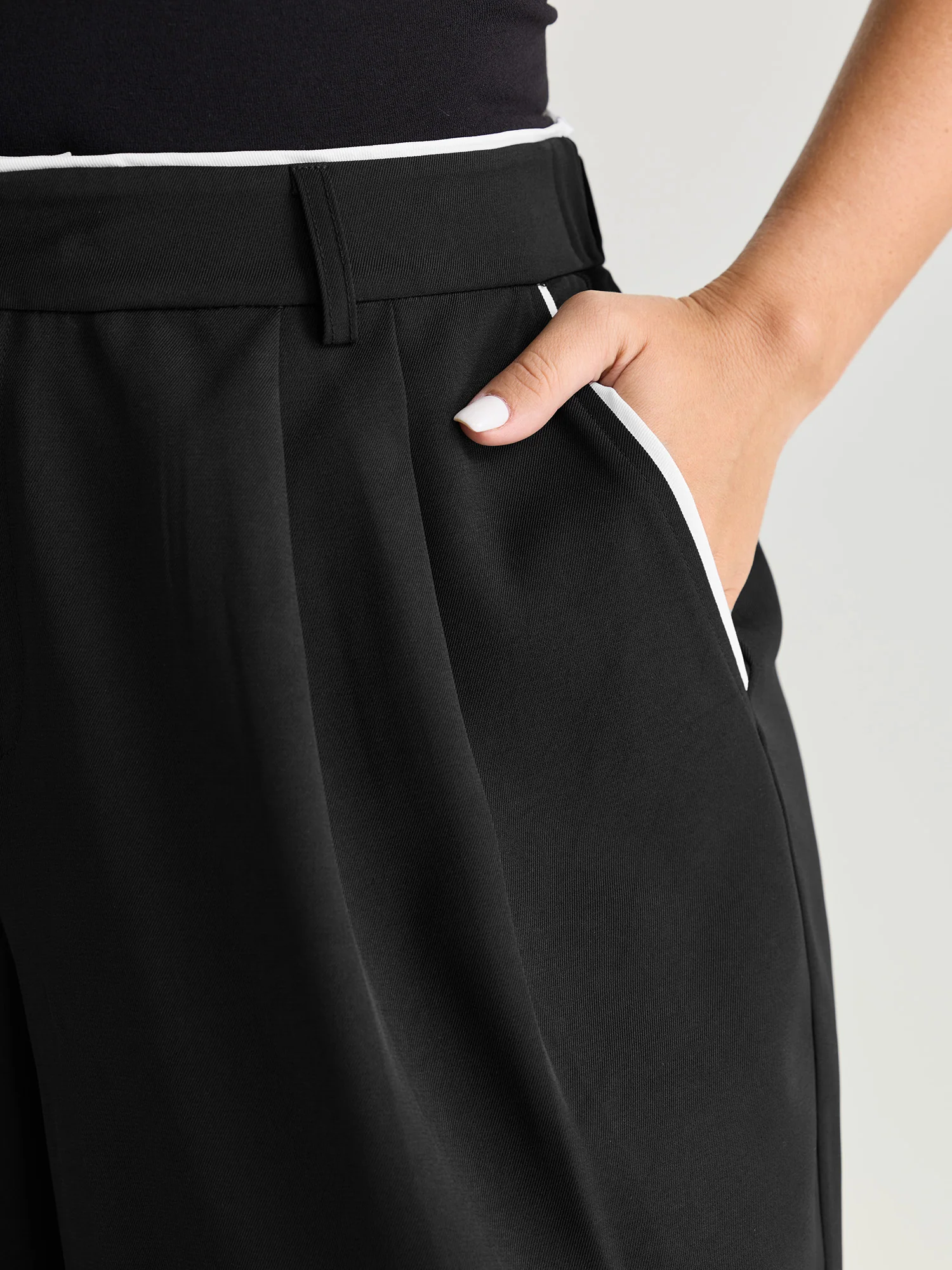 Color Contrast Edge Straight-Leg Pants - Image 3