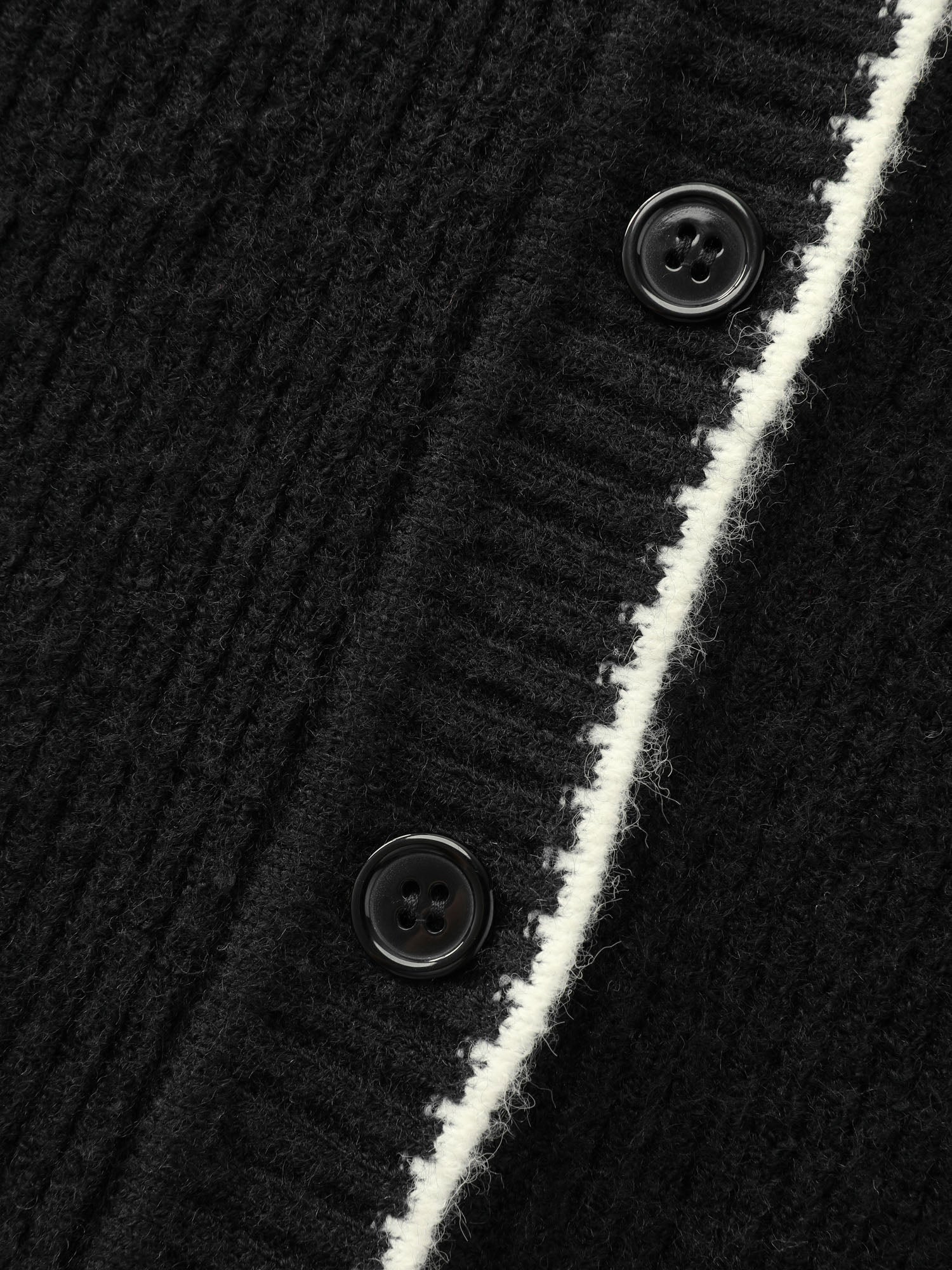 Color Contrast Edged V-Neck Knit Cardigan - Image 8