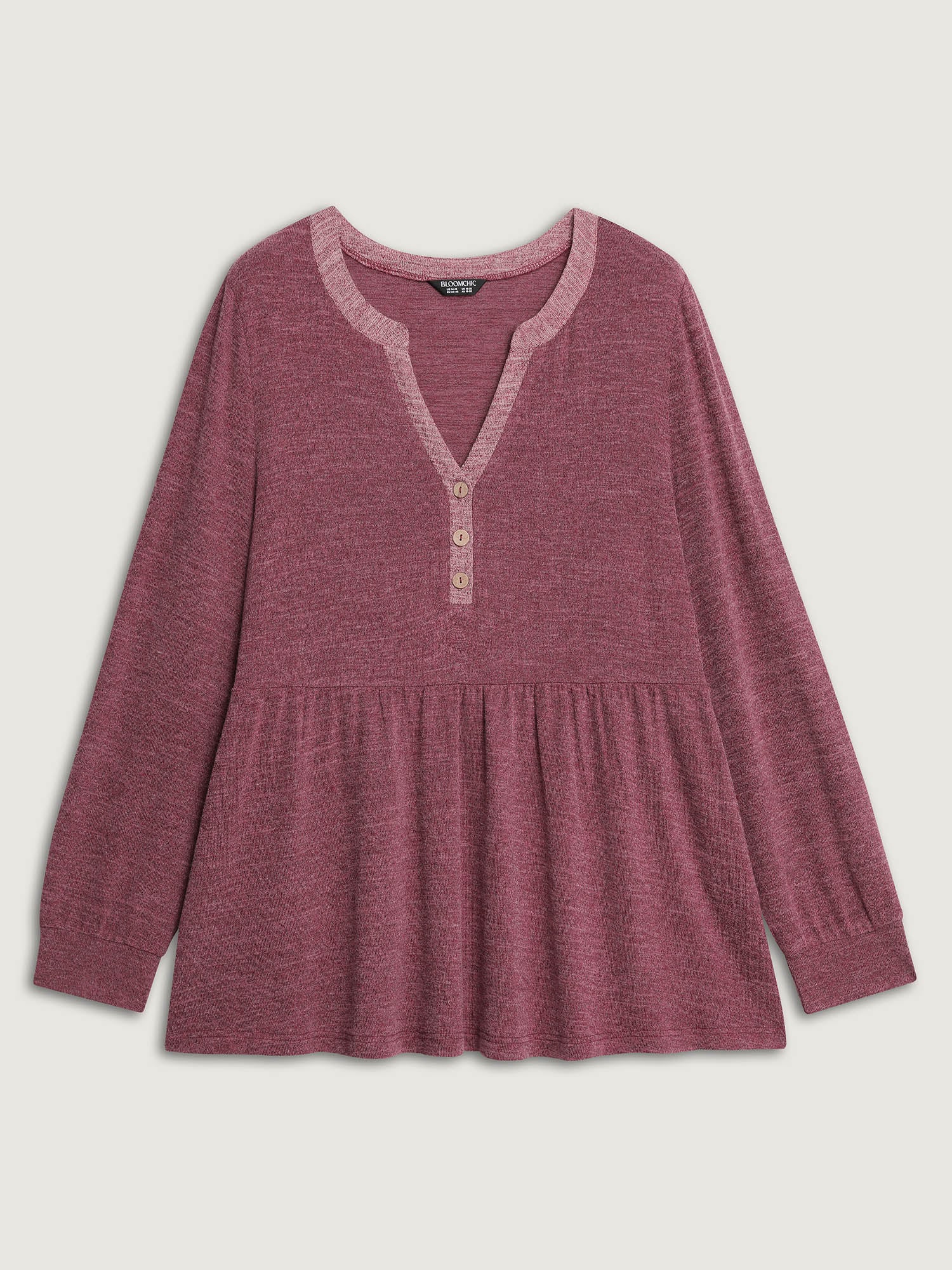 Color Contrast Fit Flared Knit Top - Image 7