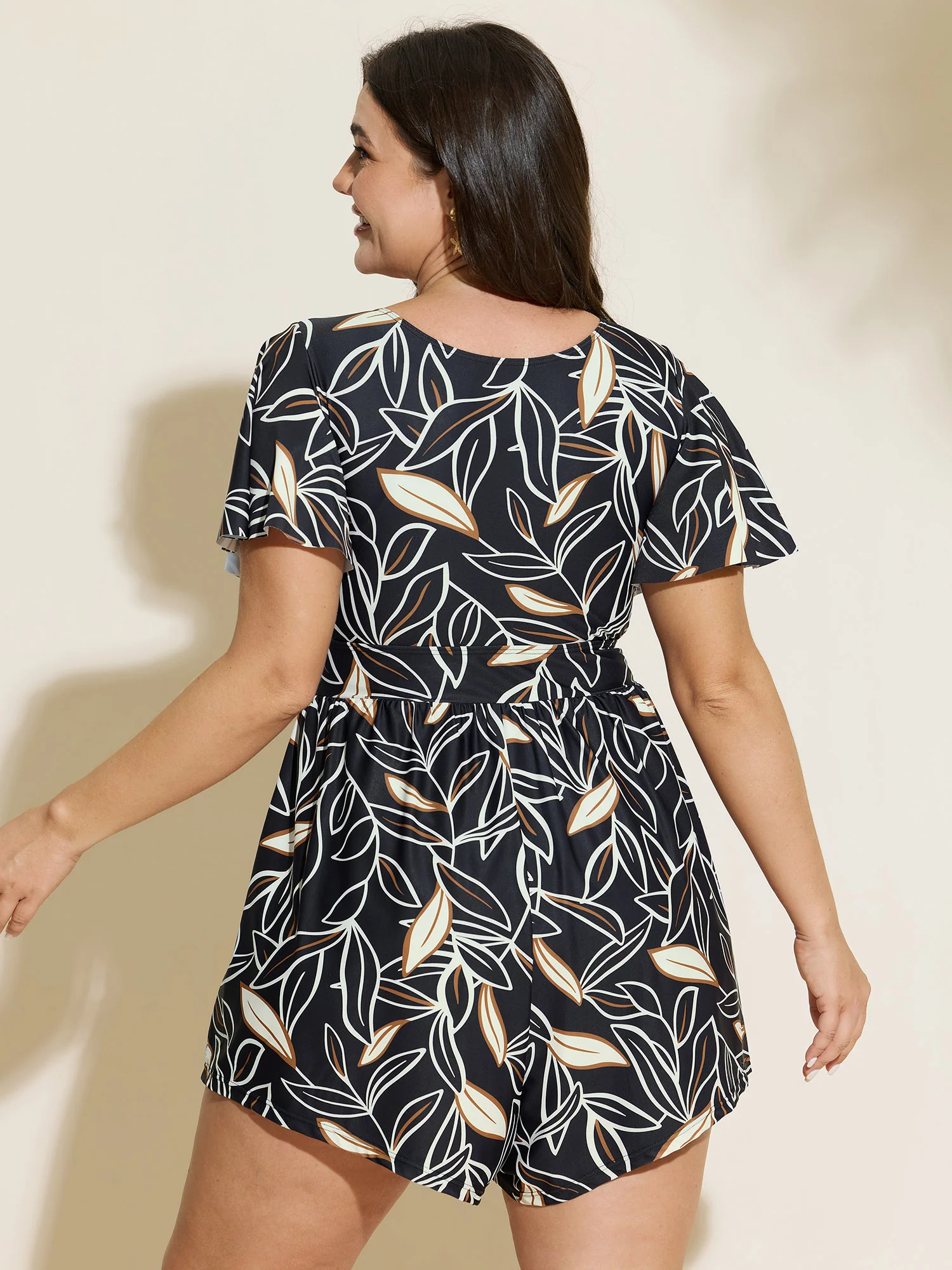 Color Contrast Floral Print One-Piece Swim - Image 5
