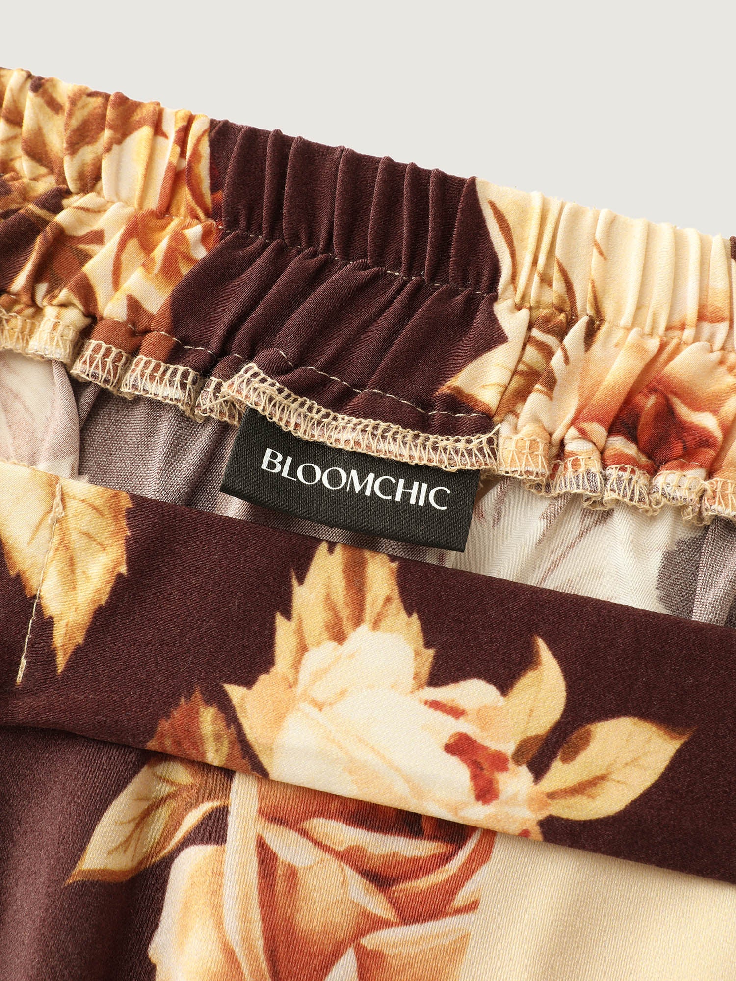 Color Contrast Floral Stripe Asymmetrical Maxi Skirt - Image 5
