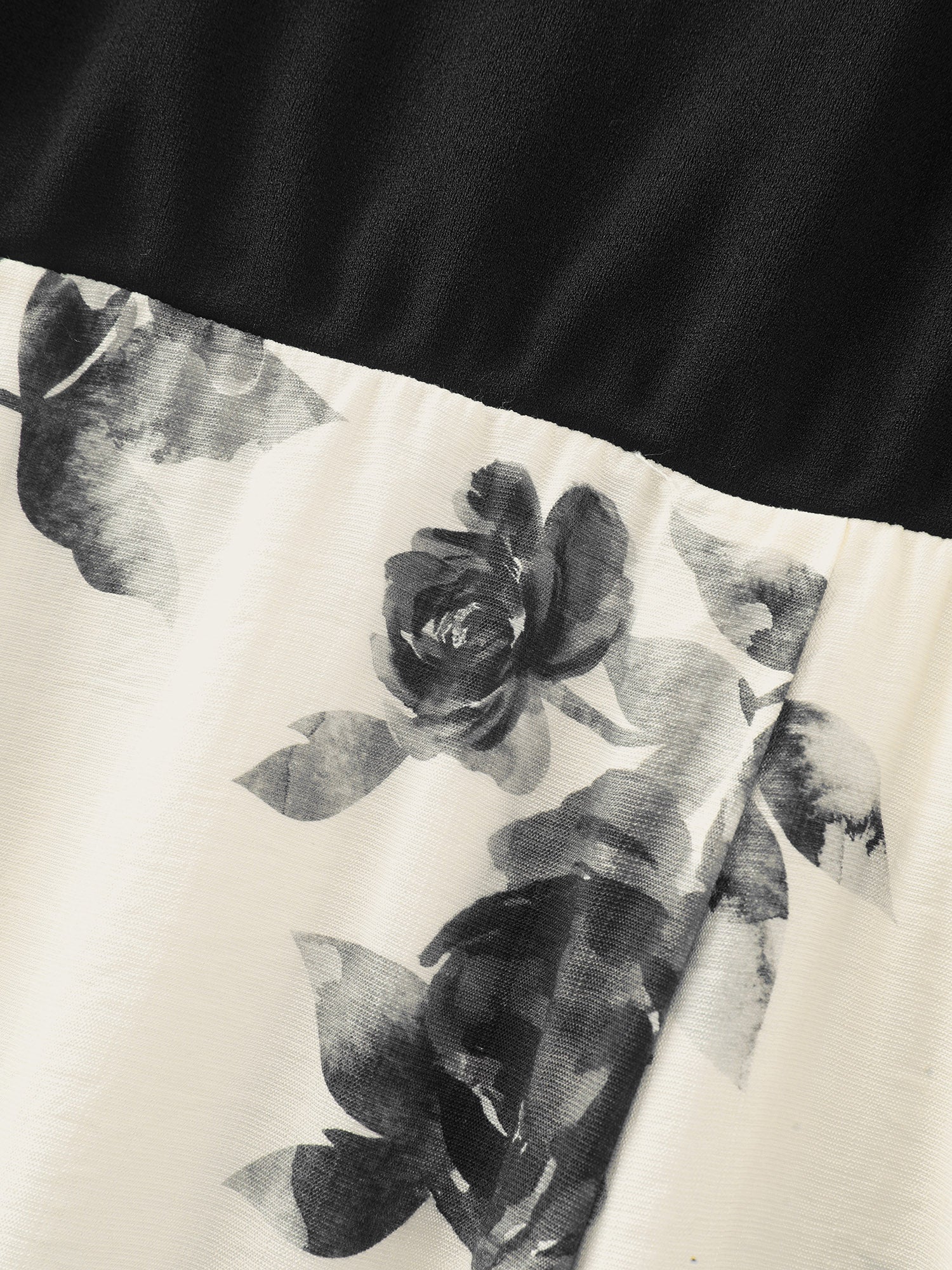 Color Contrast Floral Sweetheart Midi Dress - Image 5