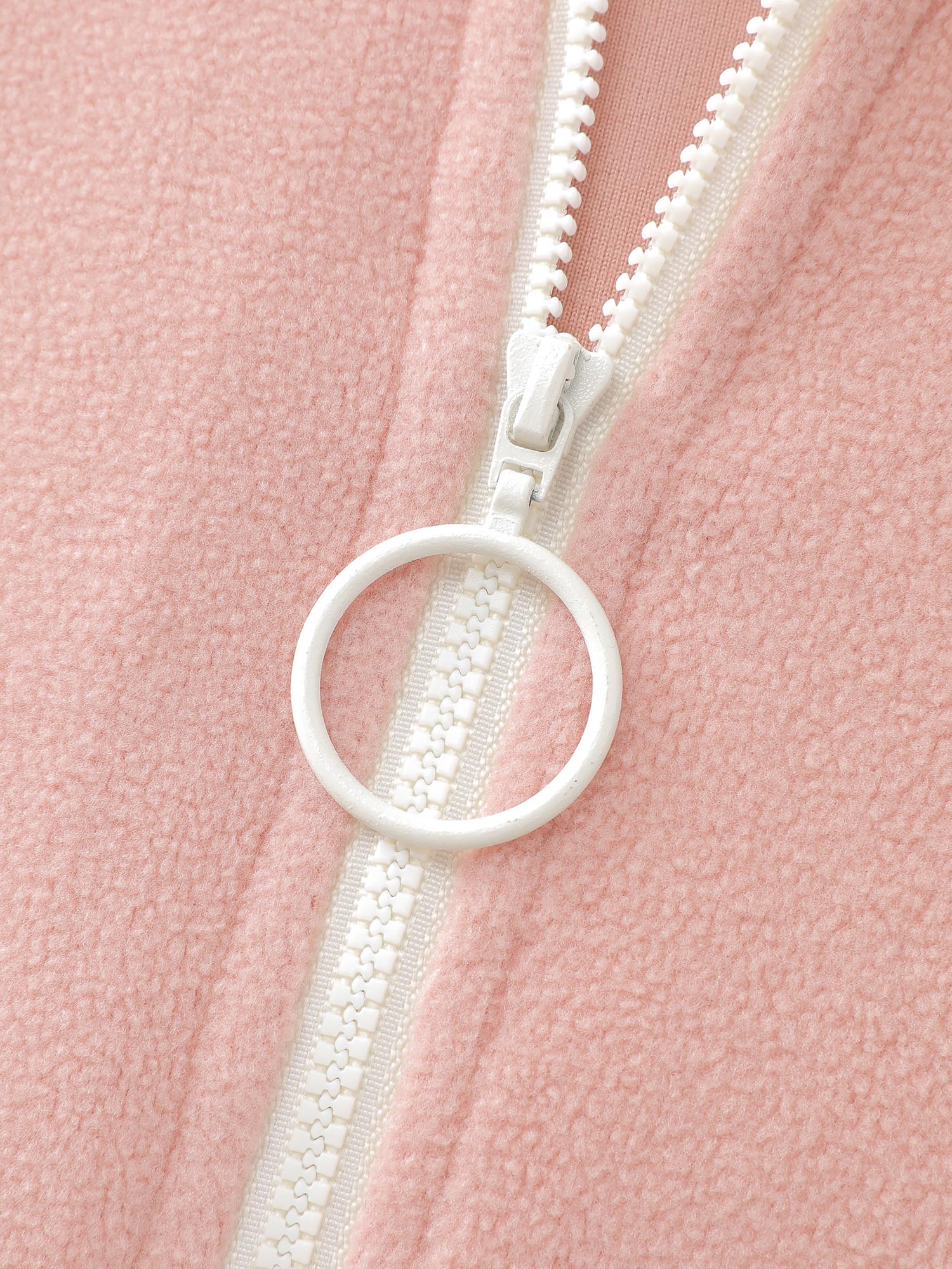 Color Contrast Fluffy Half Zip Sweatshirt - Image 6