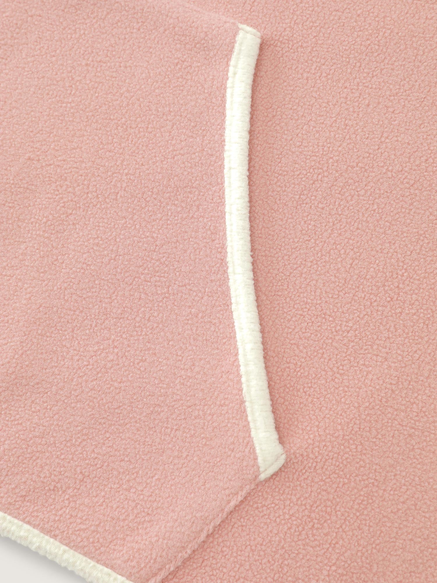 Color Contrast Fluffy Half Zip Sweatshirt - Image 7
