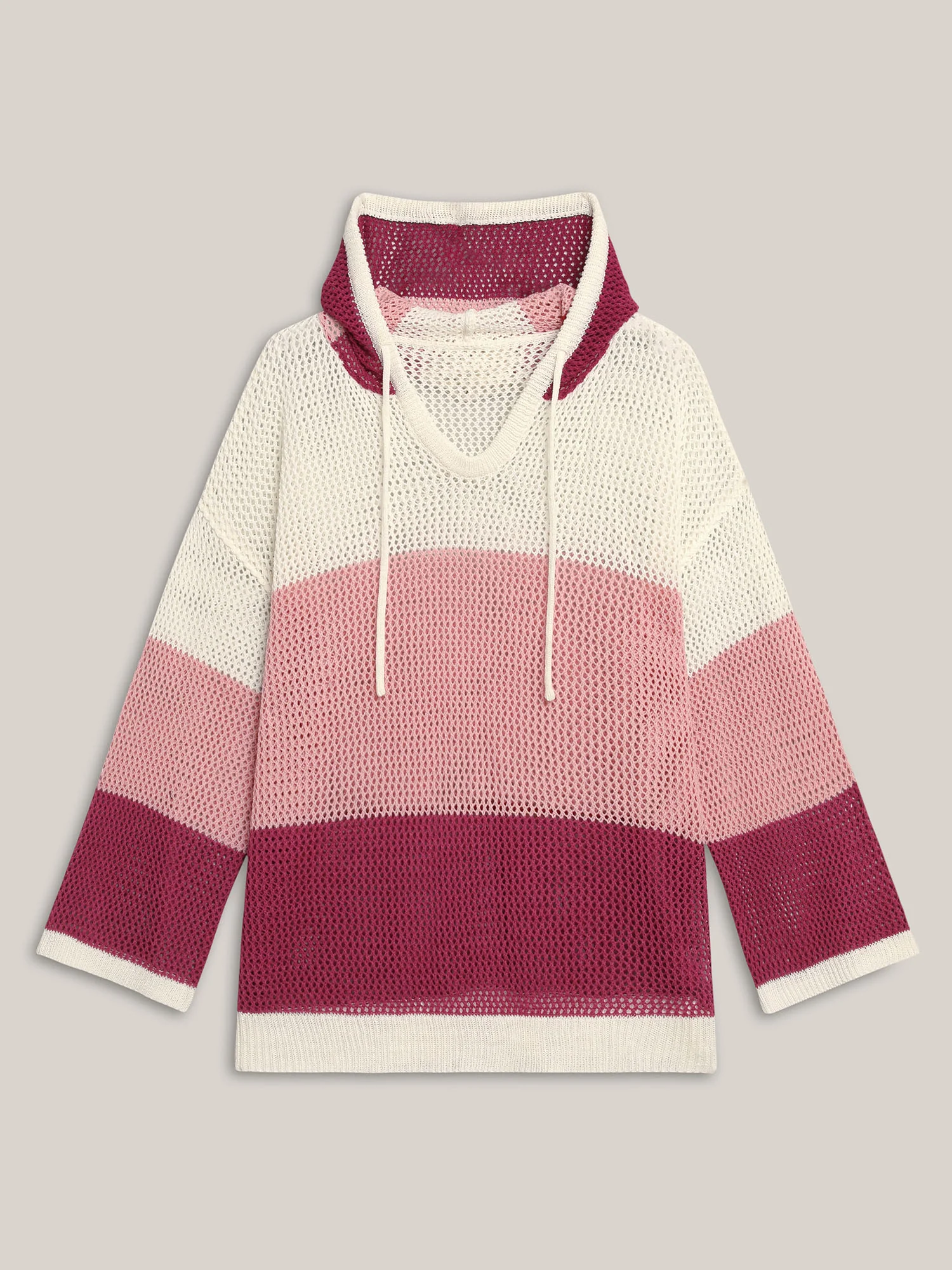 Color Contrast Hooded Cut-Out Pullover - Image 7